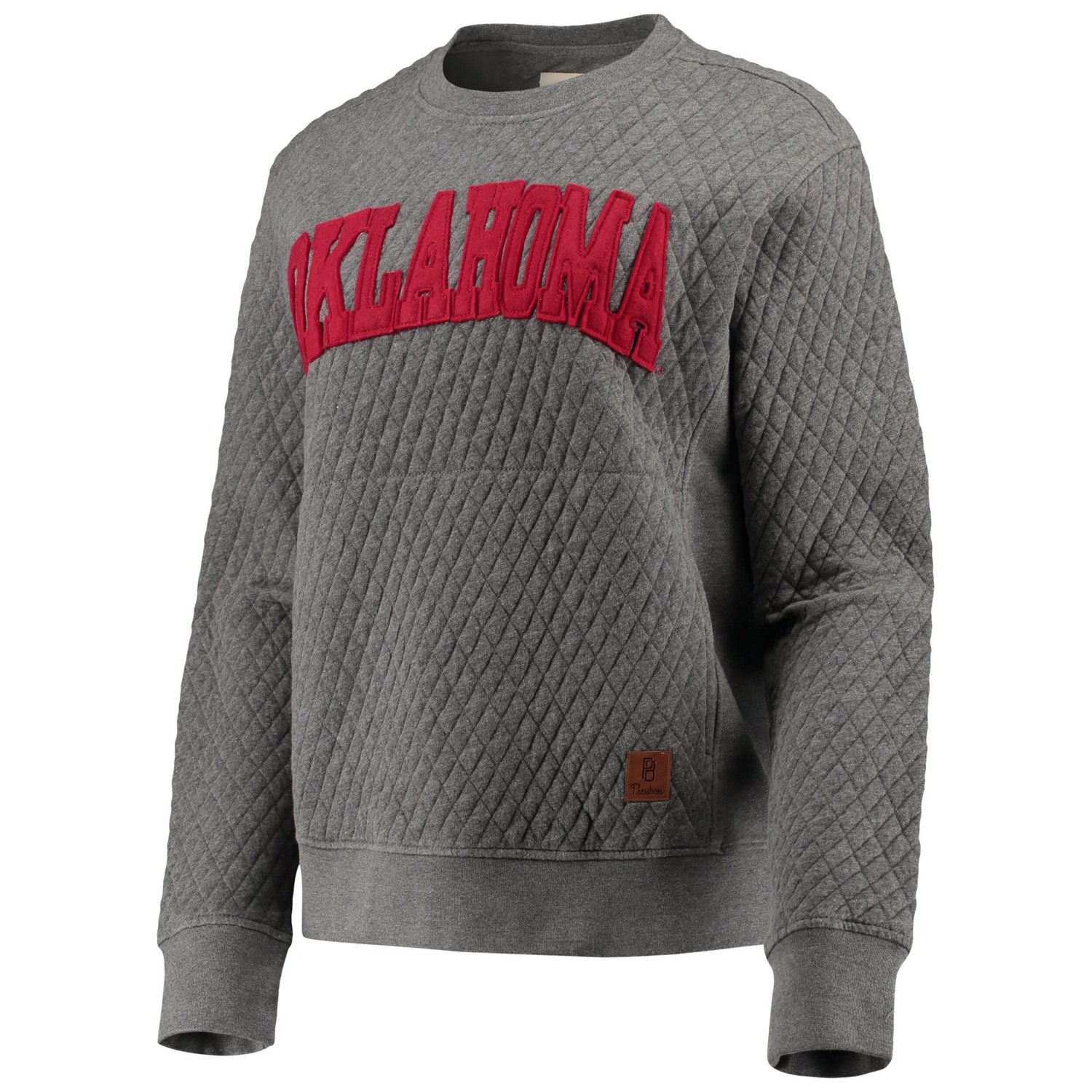 Pressbox Heather Charcoal Oklahoma Sooners Moose Quilted Pullover Sweatshirt - view number 2