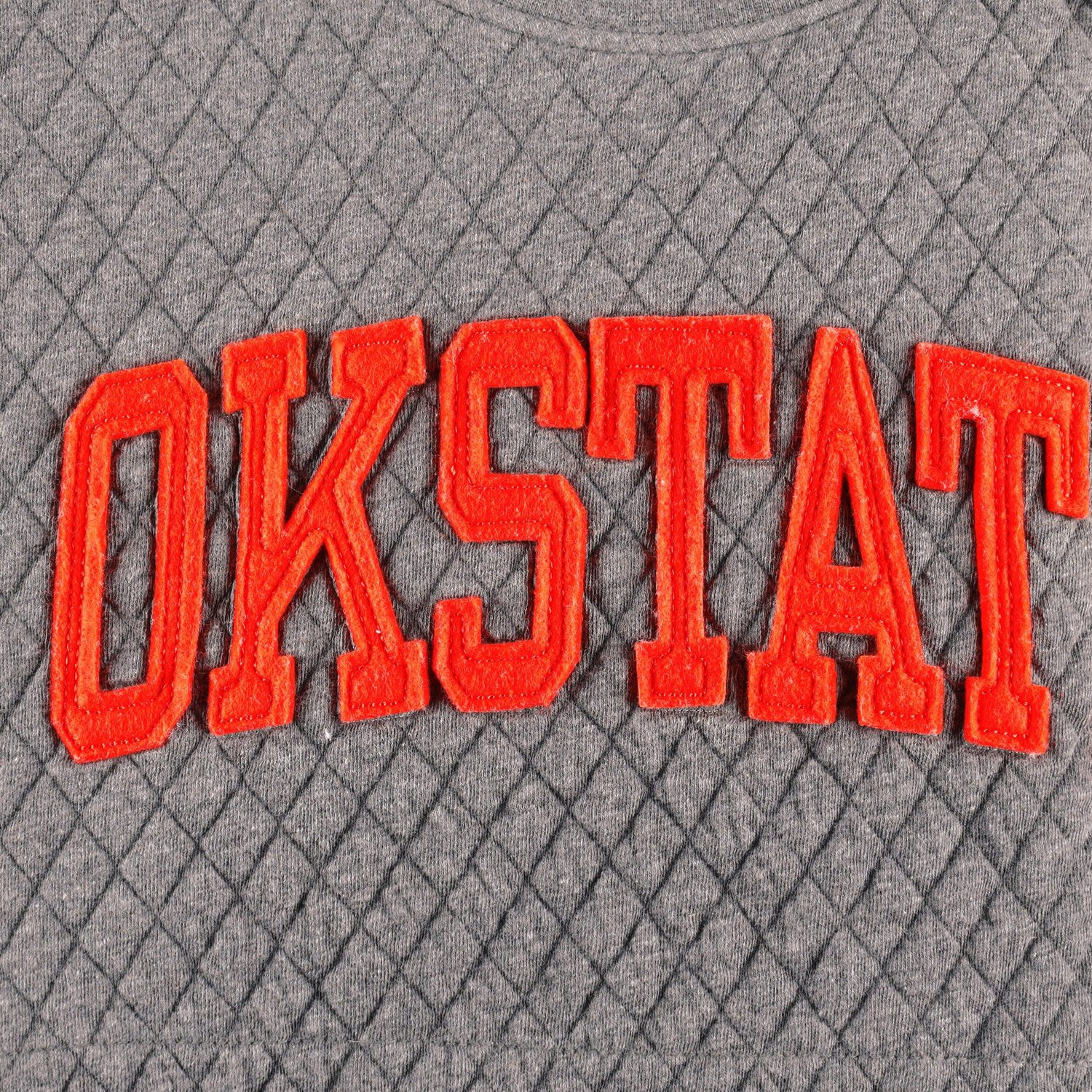 Pressbox Heather Charcoal Oklahoma State Cowboys Moose Quilted Pullover Sweatshirt                                               - view number 4