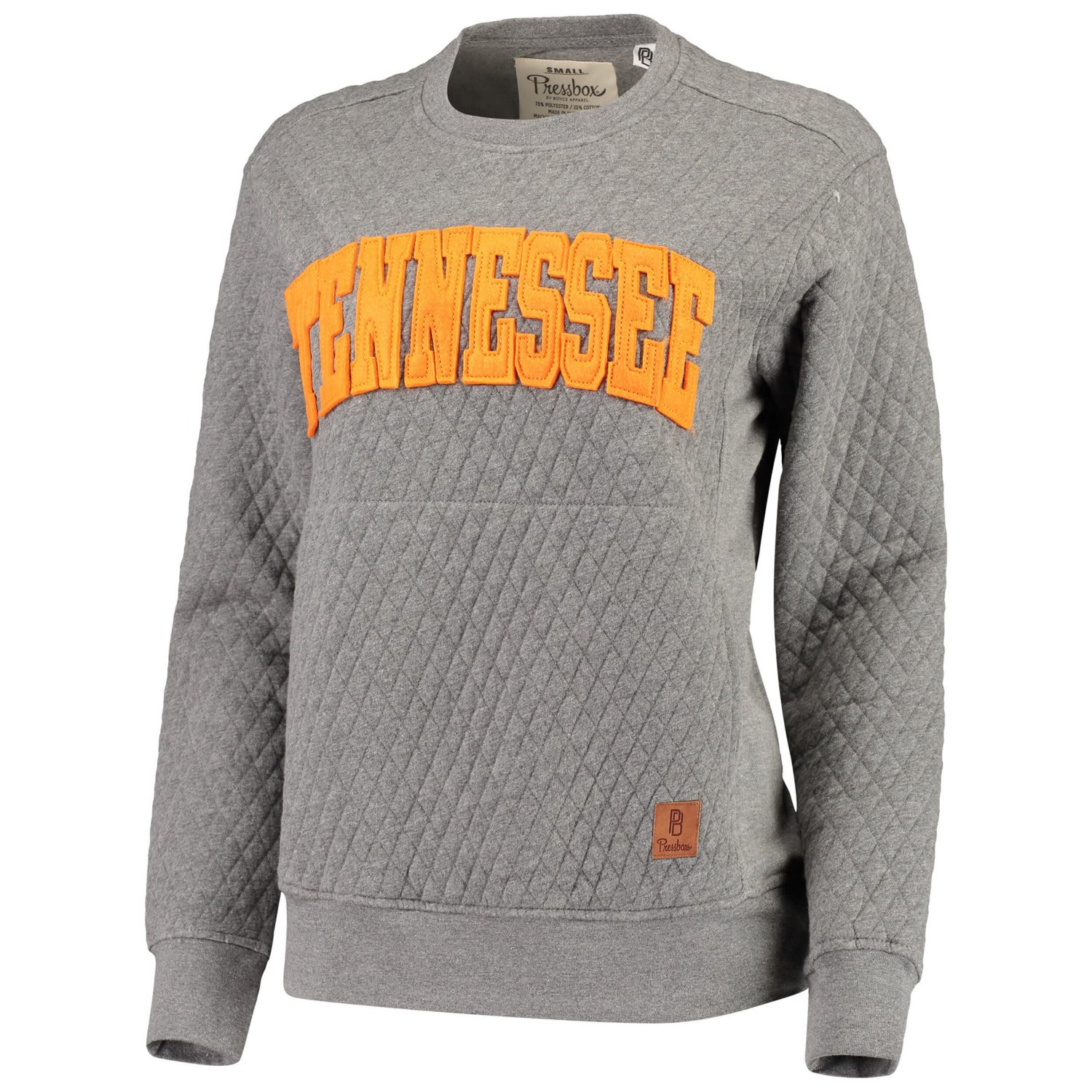 Pressbox Heather Charcoal Tennessee Volunteers Moose Quilted Pullover Sweatshirt