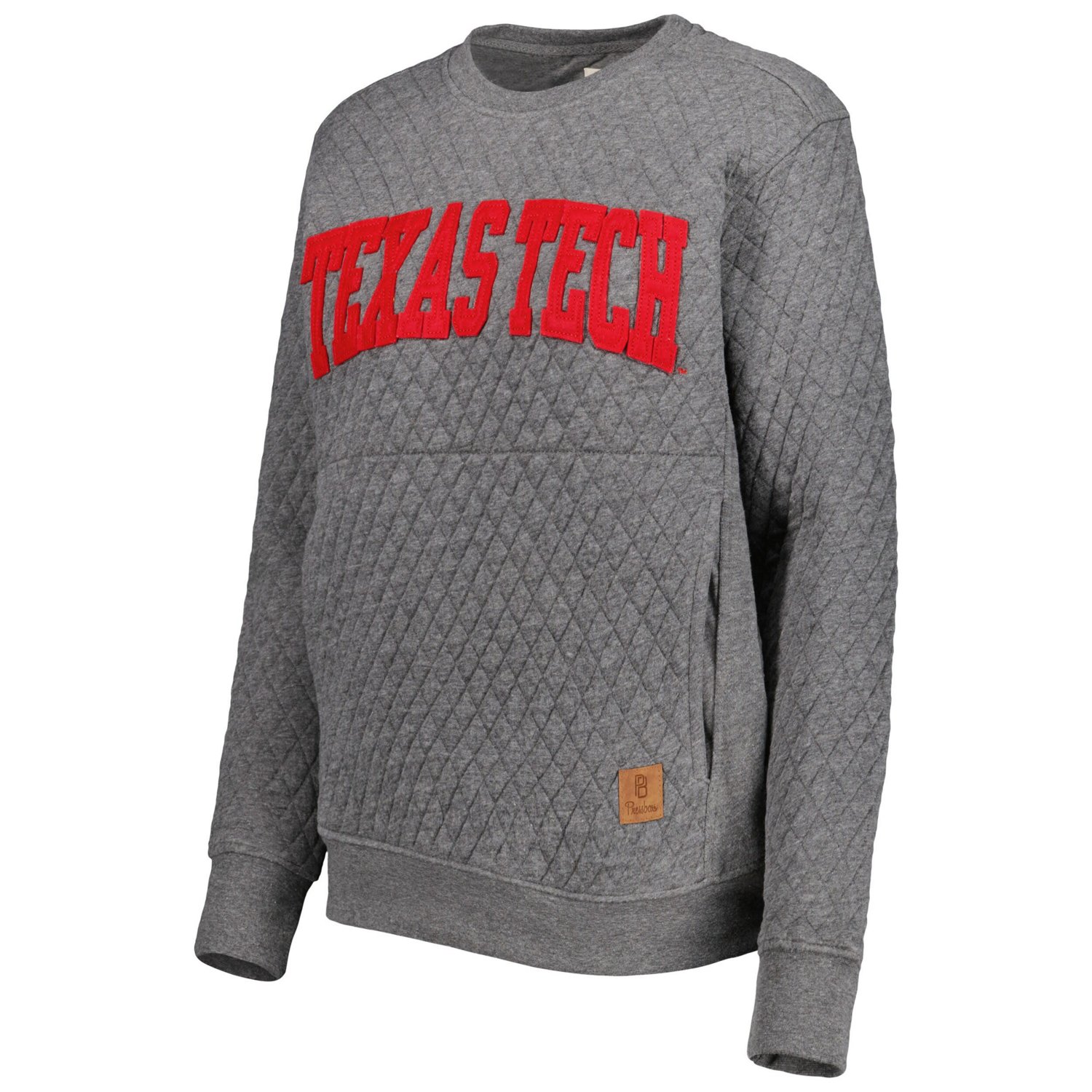 Pressbox Heather Charcoal Texas Tech Raiders Moose Quilted Pullover Sweatshirt