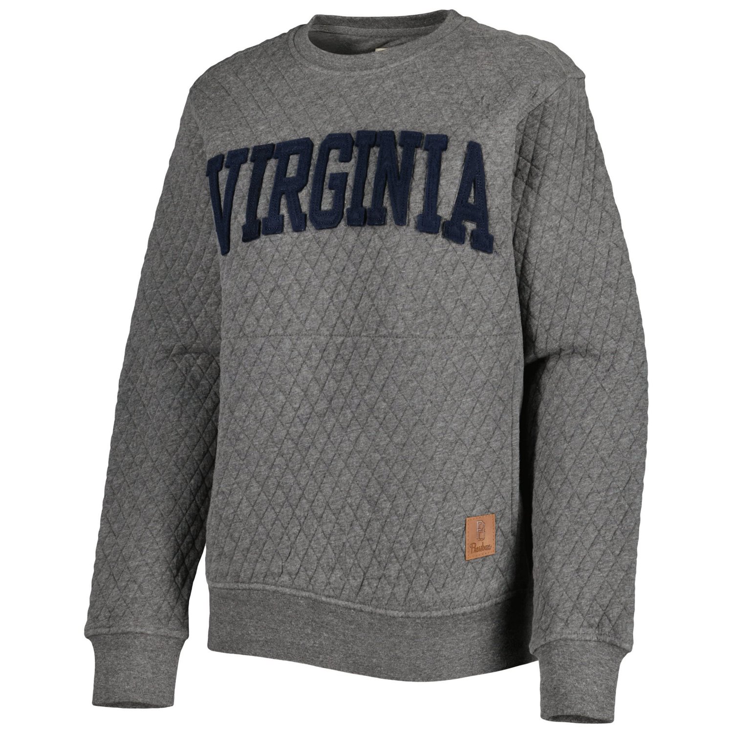 Pressbox Heather Charcoal Virginia Cavaliers Moose Quilted Pullover Sweatshirt