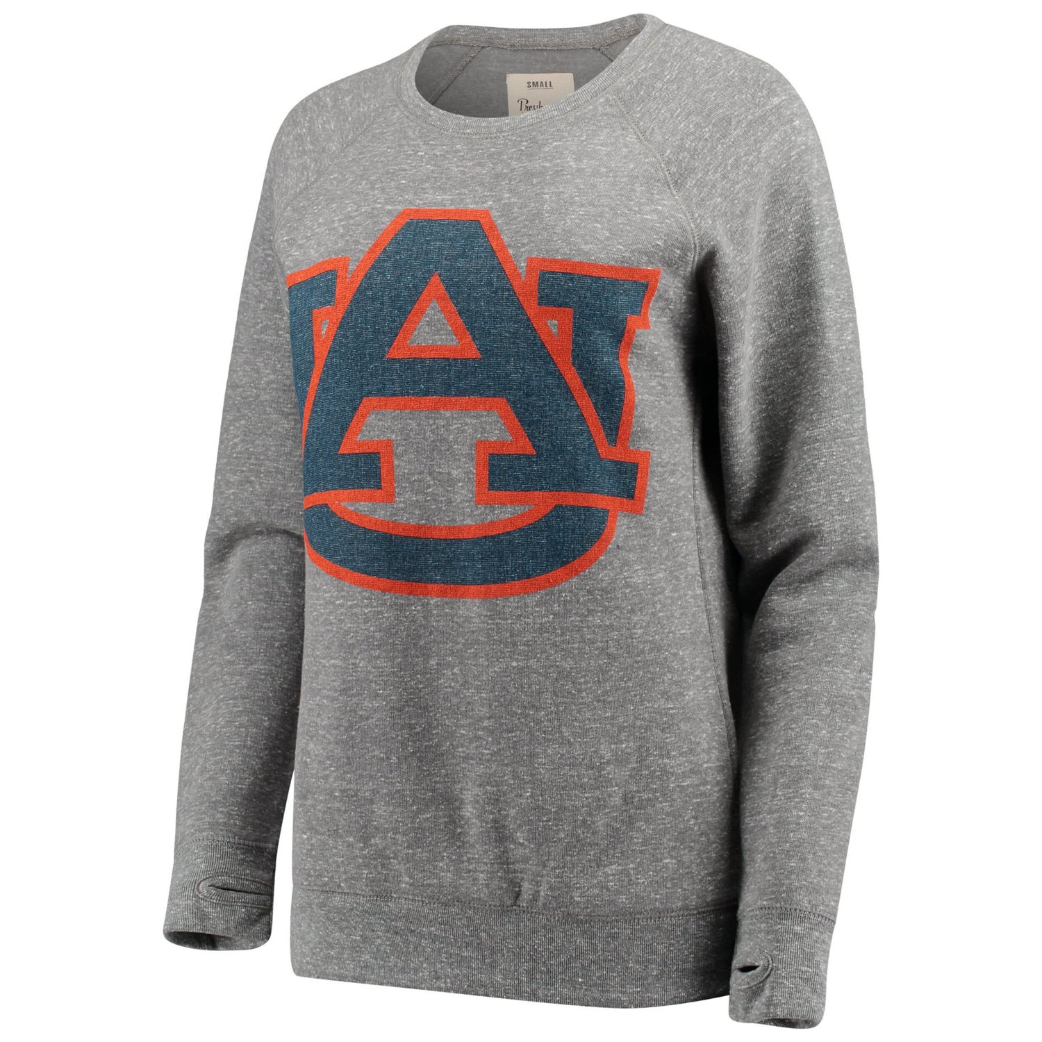 Pressbox Heathered Gray Auburn Tigers Big Team Logo Knobi Fleece Tri-Blend Crew Neck Sweatshirt