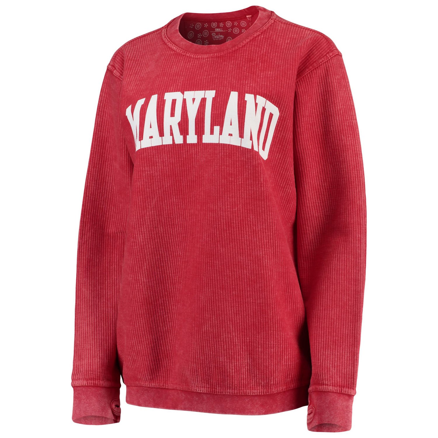 Pressbox Maryland Terrapins Comfy Cord Vintage Wash Basic Arch Pullover Sweatshirt                                               - view number 2