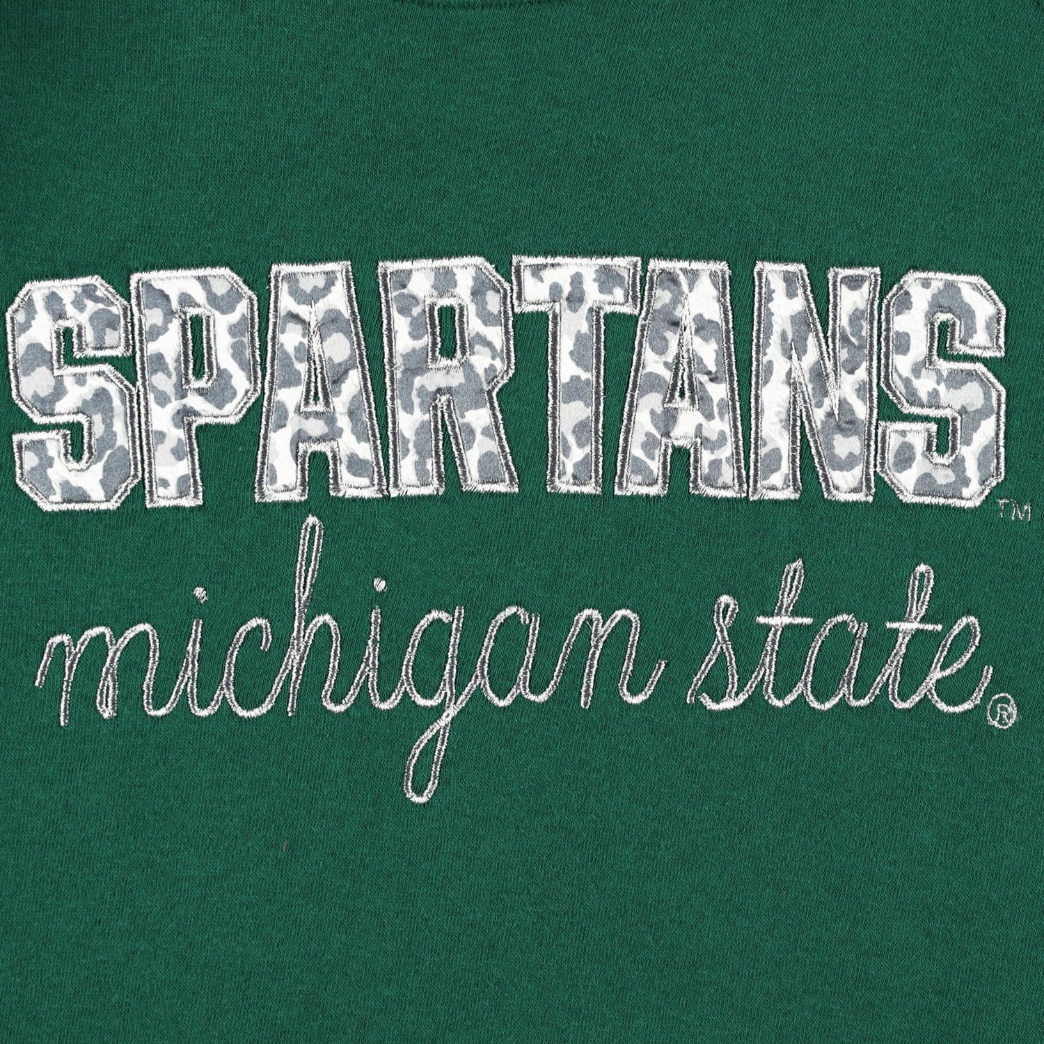 Pressbox Michigan State Spartans Steamboat Animal Print Raglan Pullover Sweatshirt
