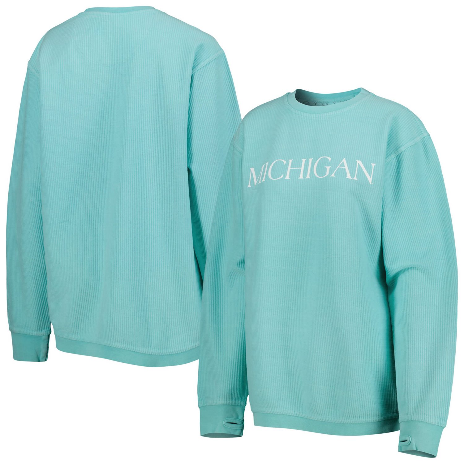 Pressbox Michigan Wolverines Comfy Cord Bar Print Pullover Sweatshirt