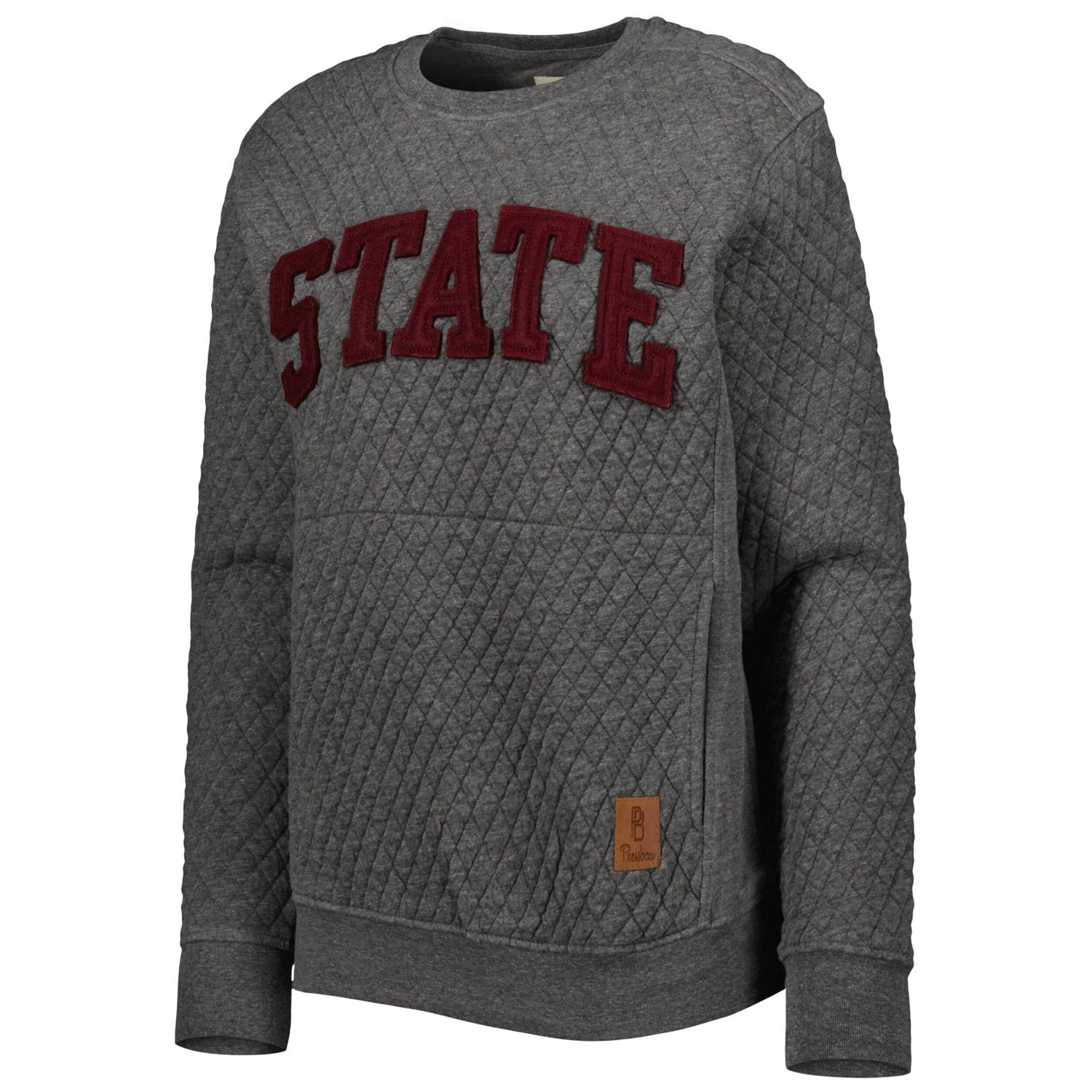 Pressbox Mississippi State Bulldogs Moose Quilted Pullover Sweatshirt