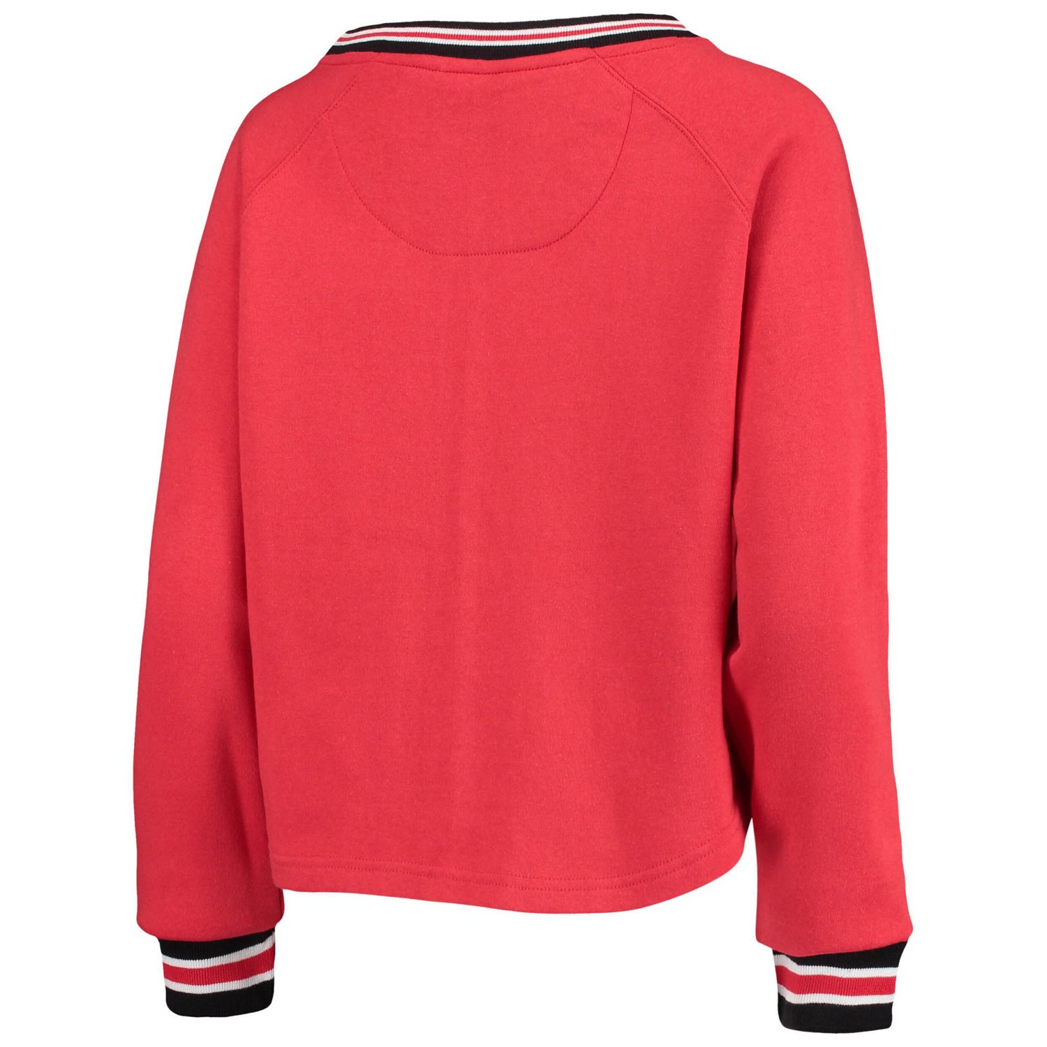 Pressbox Nebraska Huskers Cali Cozy Raglan Crop Pullover Sweatshirt - view number 3