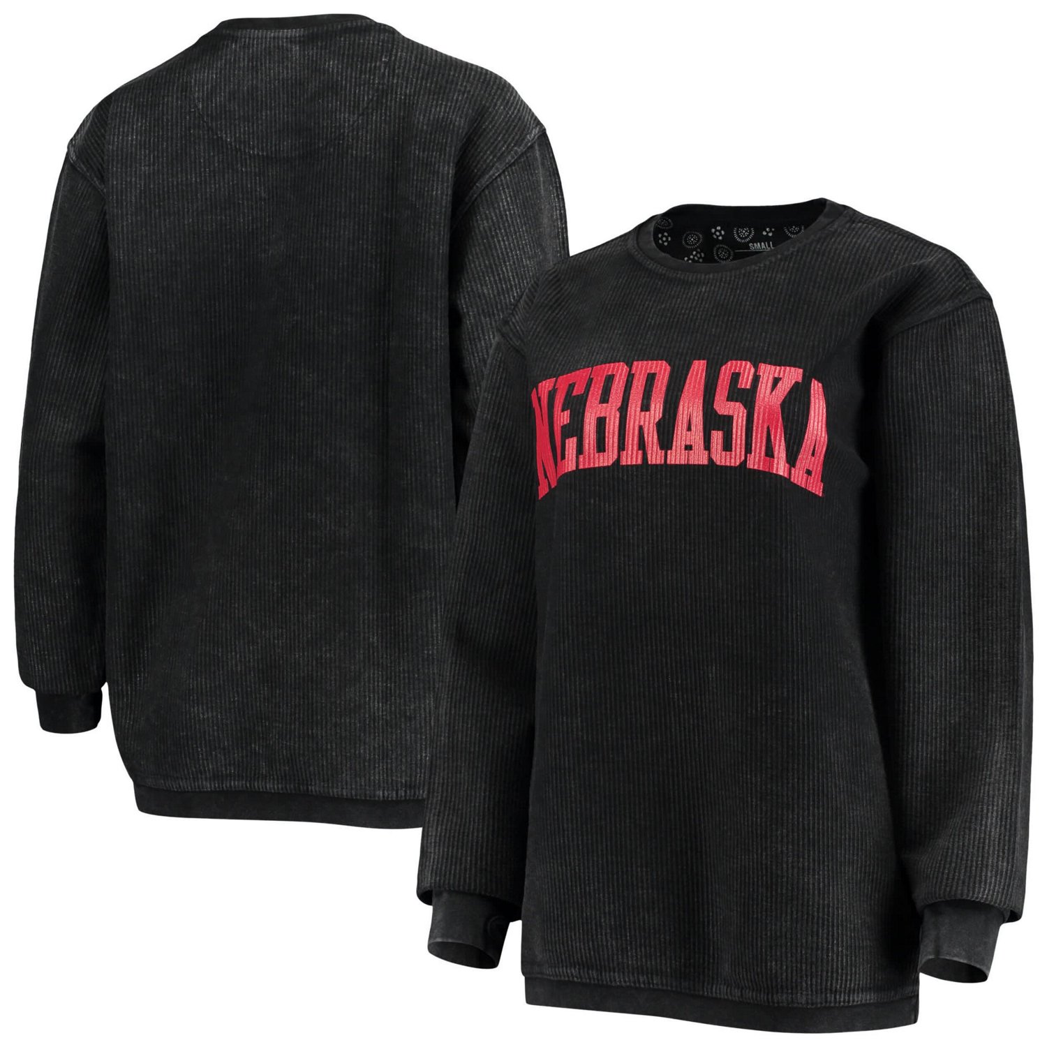 Pressbox Nebraska Huskers Comfy Cord Vintage Wash Basic Arch Pullover Sweatshirt