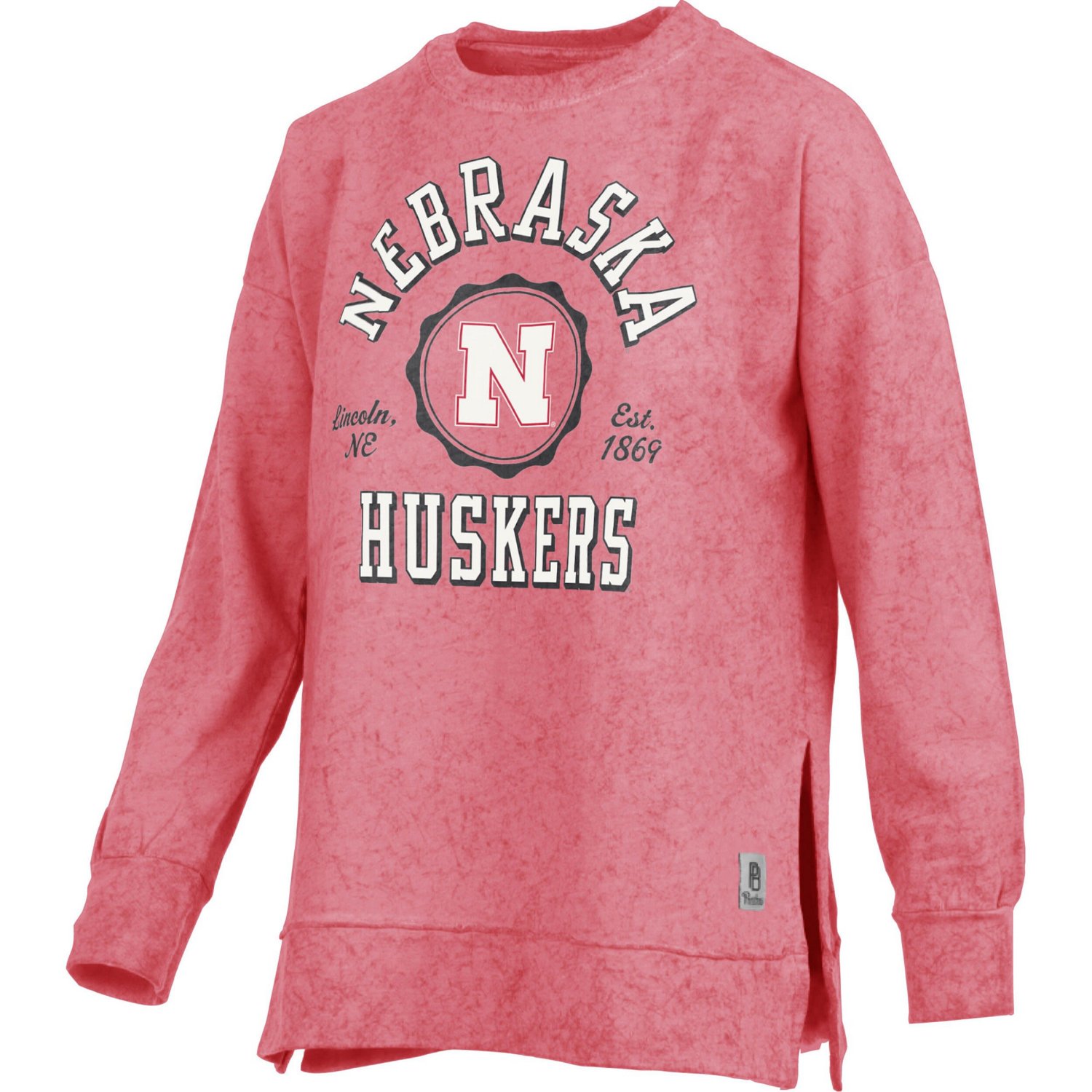 Pressbox Nebraska Huskers Sun Washed Bishop Pullover Sweatshirt