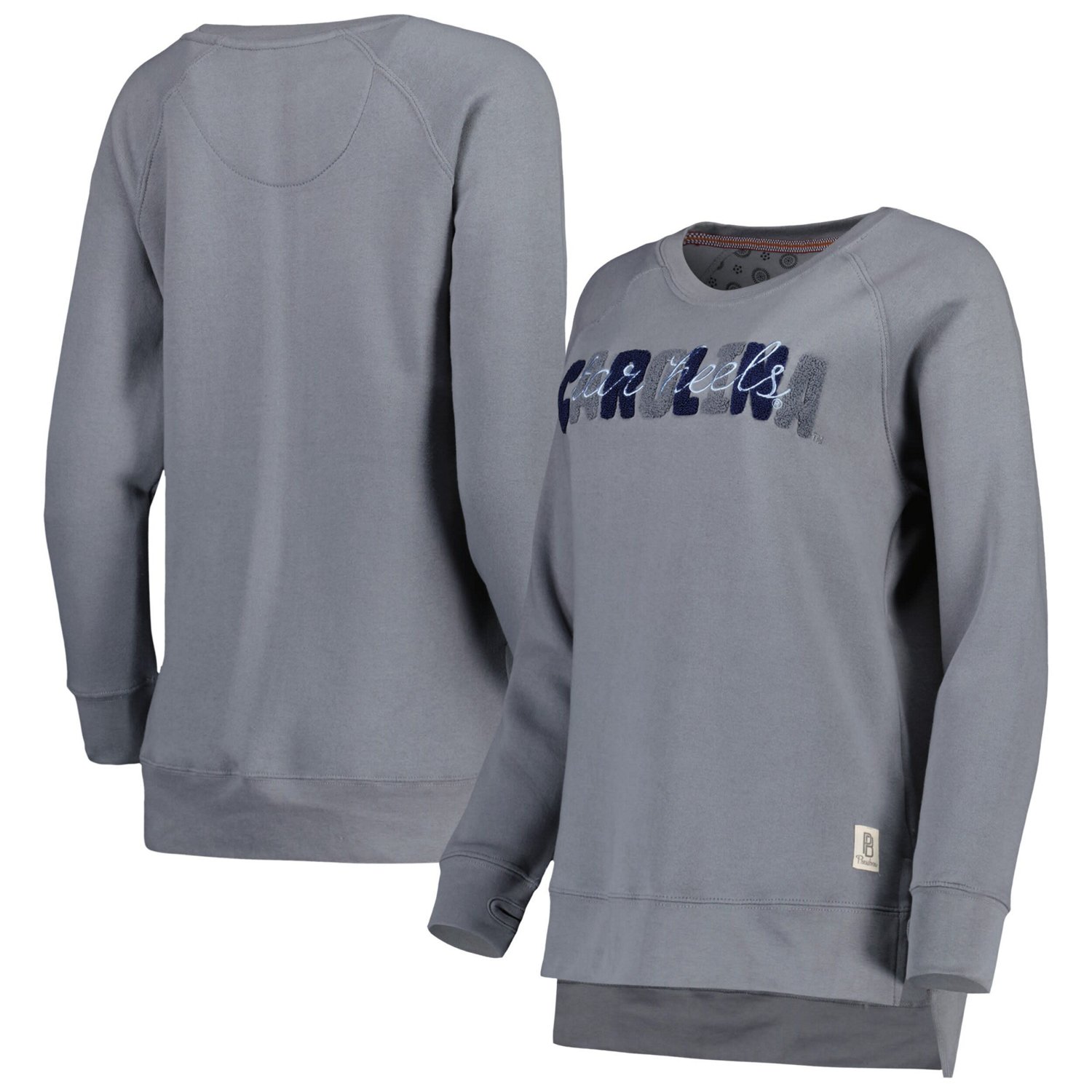 Pressbox North Carolina Tar Heels Pinehurst Chenille Raglan Pullover Sweatshirt