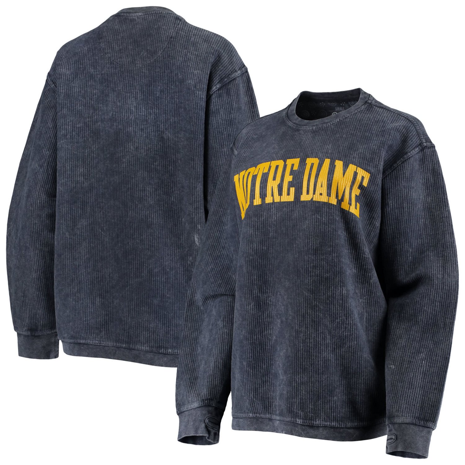 Pressbox Notre Dame Fighting Irish Comfy Cord Vintage Wash Basic Arch Pullover Sweatshirt
