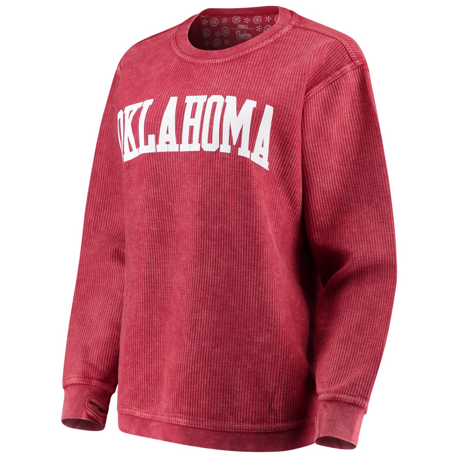 Pressbox Oklahoma Sooners Comfy Cord Vintage Wash Basic Arch Pullover Sweatshirt - view number 1