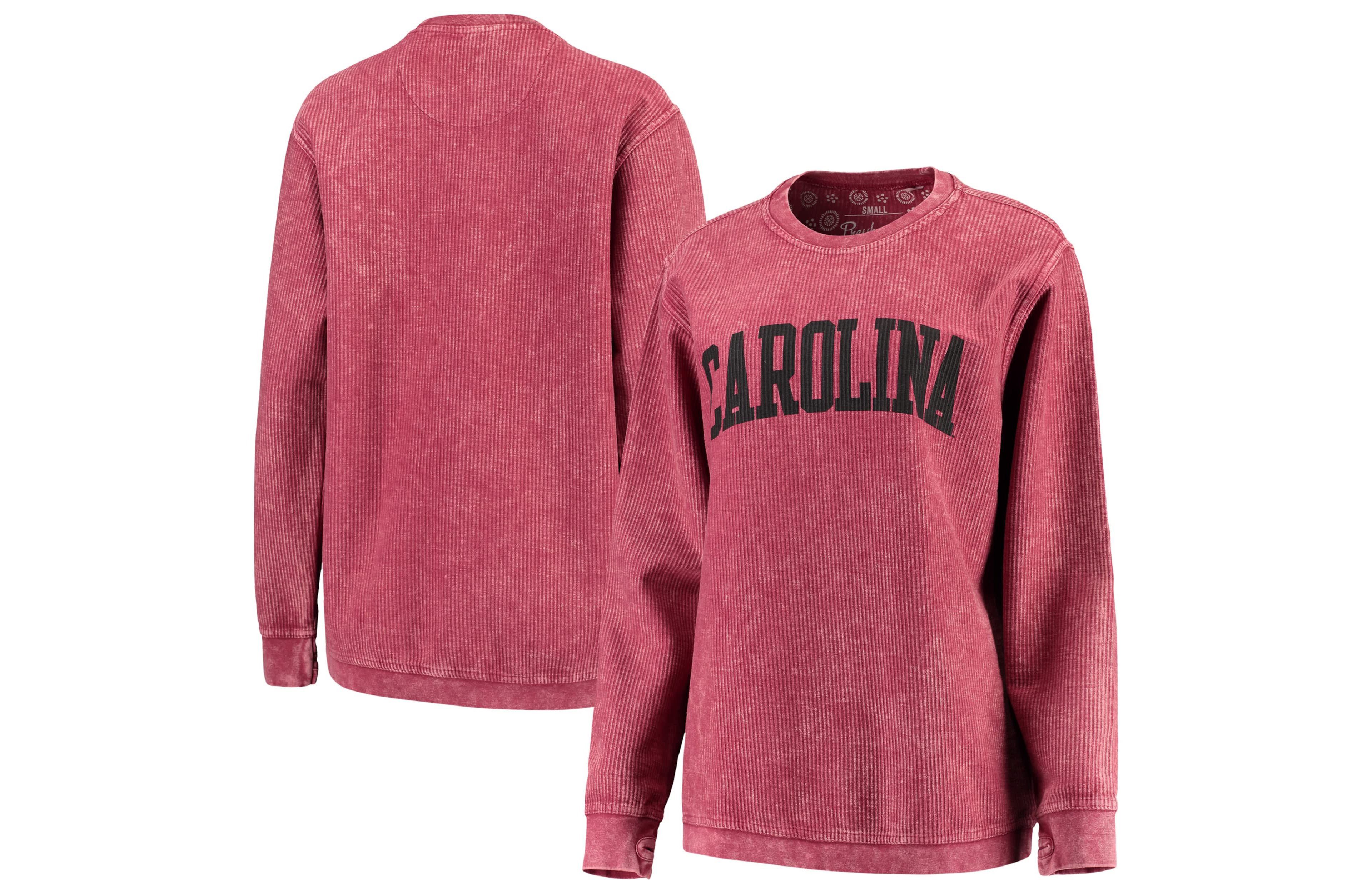 Pressbox South Carolina Gamecocks Comfy Cord Vintage Wash Basic Arch Pullover Sweatshirt