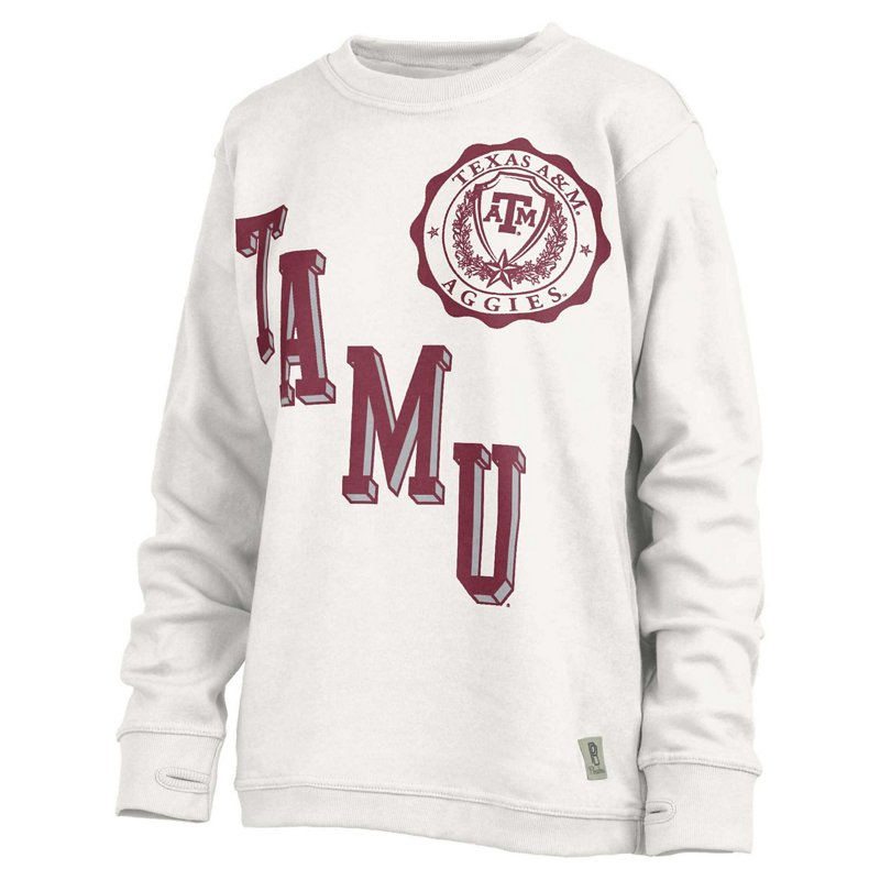 Pressbox Texas AM Aggies Shoreline Sundown Pullover Sweatshirt White, 2X-Large - NCAA Men's Fleece/Jackets at Academy Sports