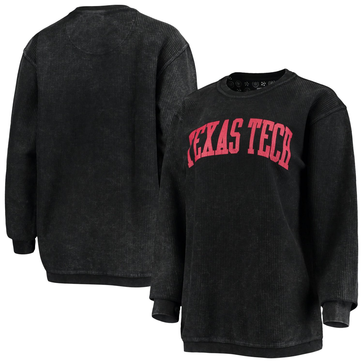 Pressbox Texas Tech Red Raiders Comfy Cord Vintage Wash Basic Arch Pullover Sweatshirt