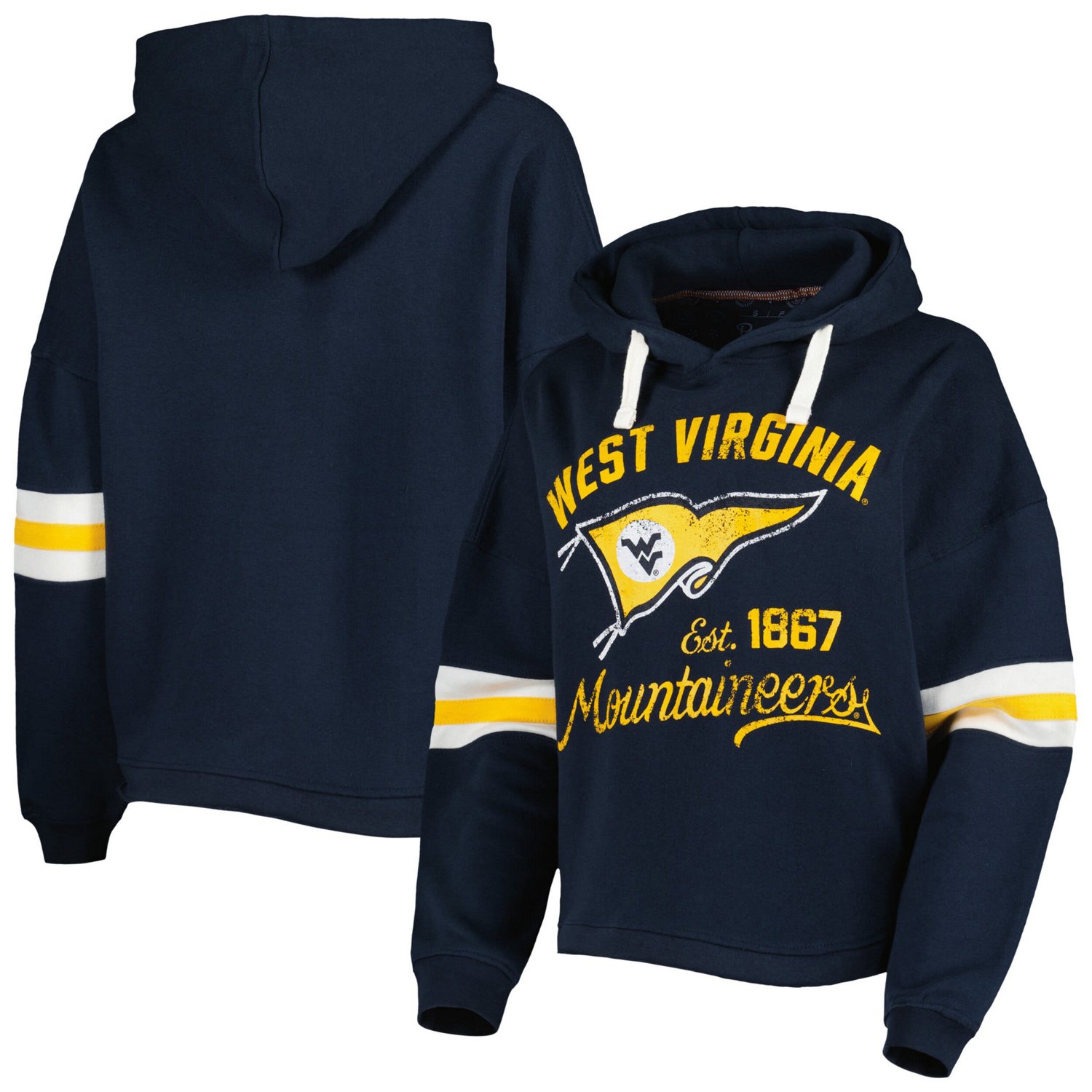 Pressbox West Virginia Mountaineers Super Pennant Pullover Hoodie - view number 1