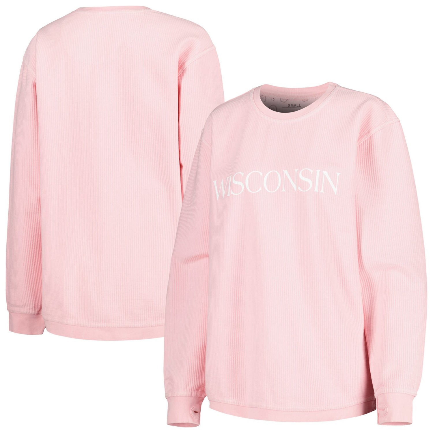 Pressbox Wisconsin Badgers Comfy Cord Bar Print Pullover Sweatshirt