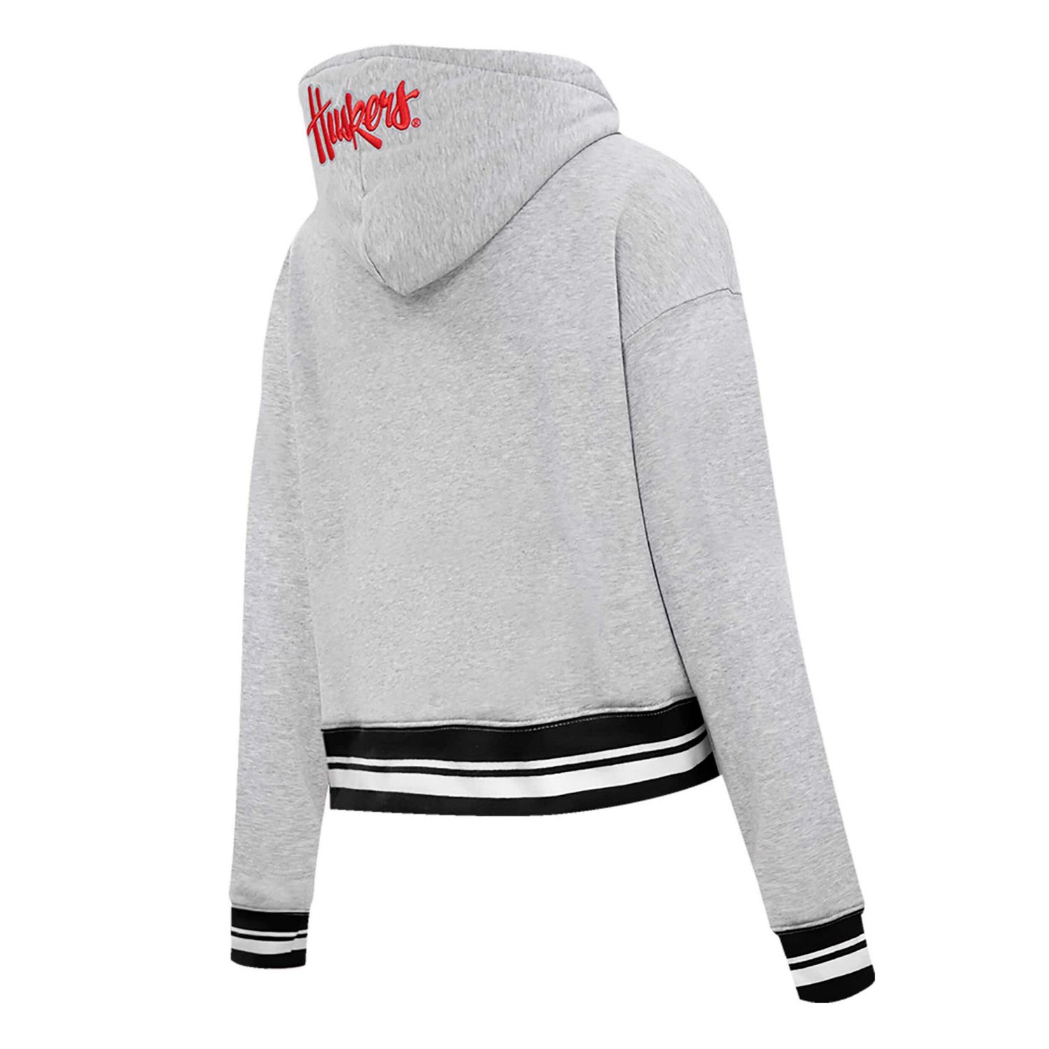 Pro Standard Nebraska Huskers Script Tail Fleece Cropped Pullover Hoodie                                                         - view number 4