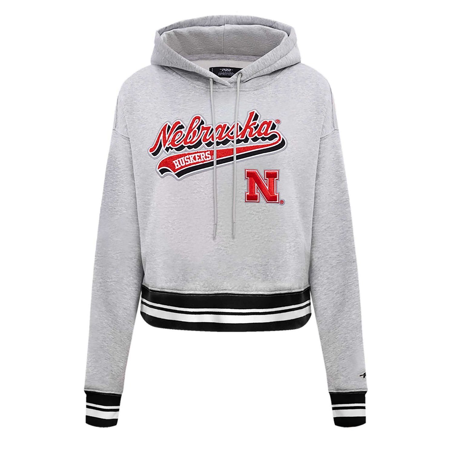 Pro Standard Nebraska Huskers Script Tail Fleece Cropped Pullover Hoodie                                                         - view number 3