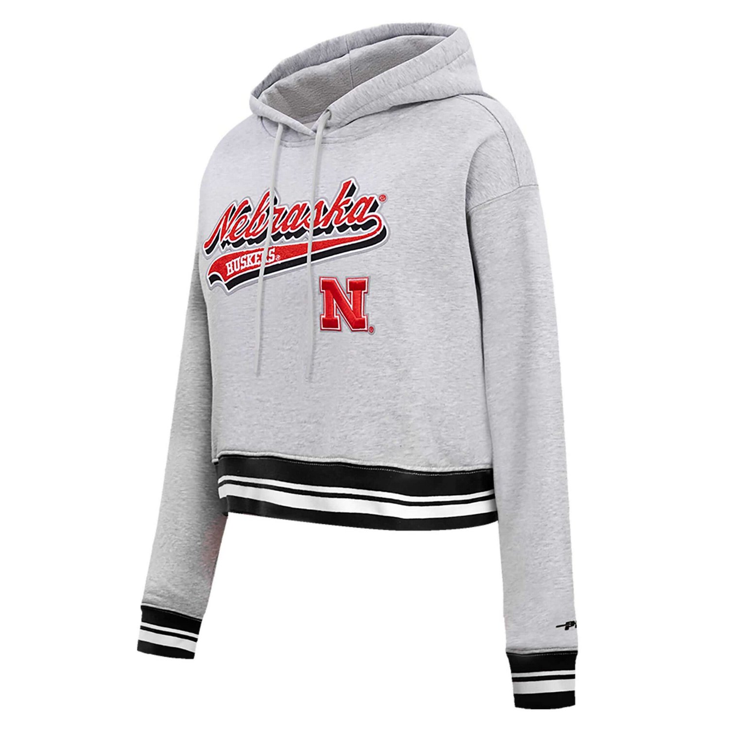 Pro Standard Nebraska Huskers Script Tail Fleece Cropped Pullover Hoodie                                                         - view number 2