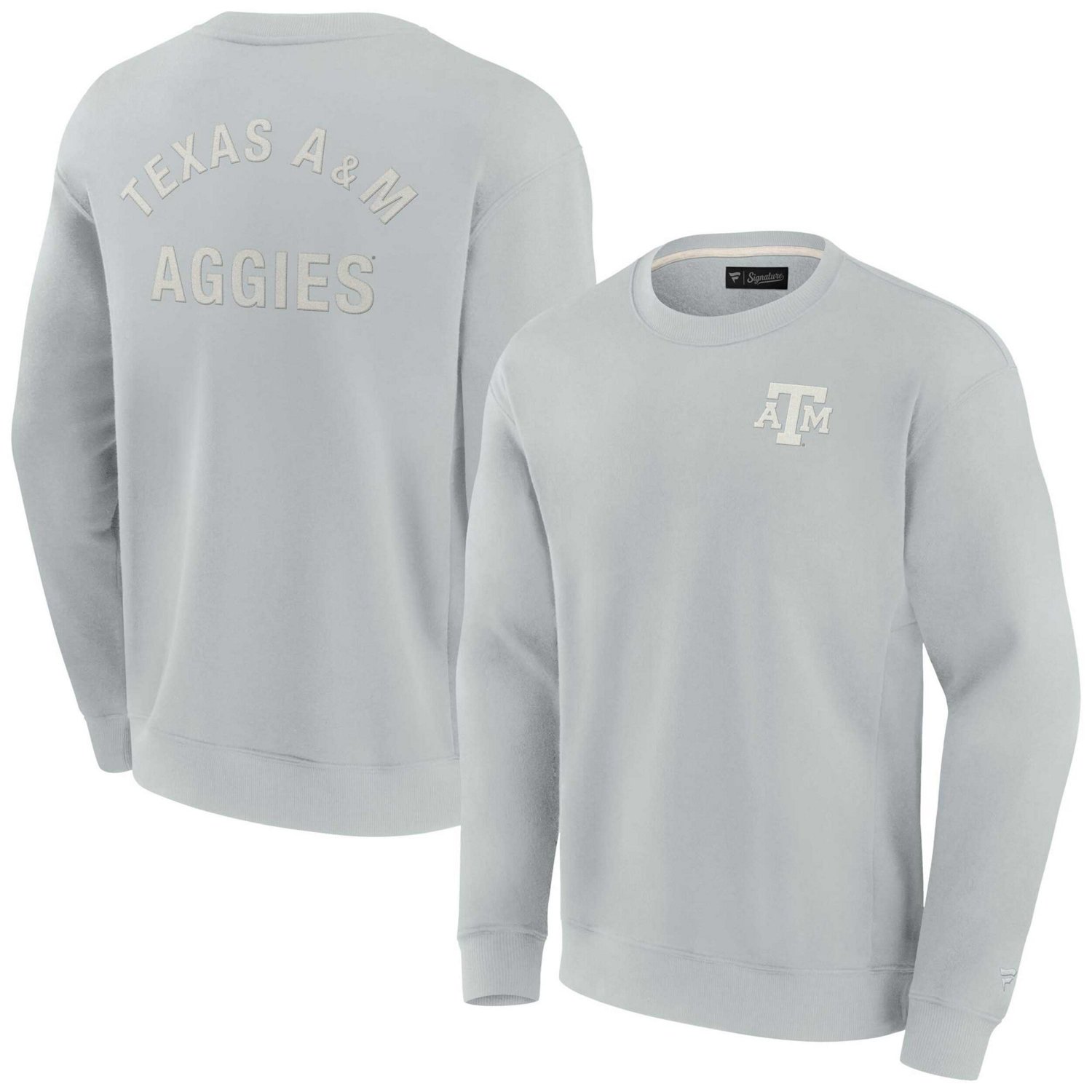 Unisex Fanatics Signature Texas AM Aggies Super Soft Pullover Crew Sweatshirt