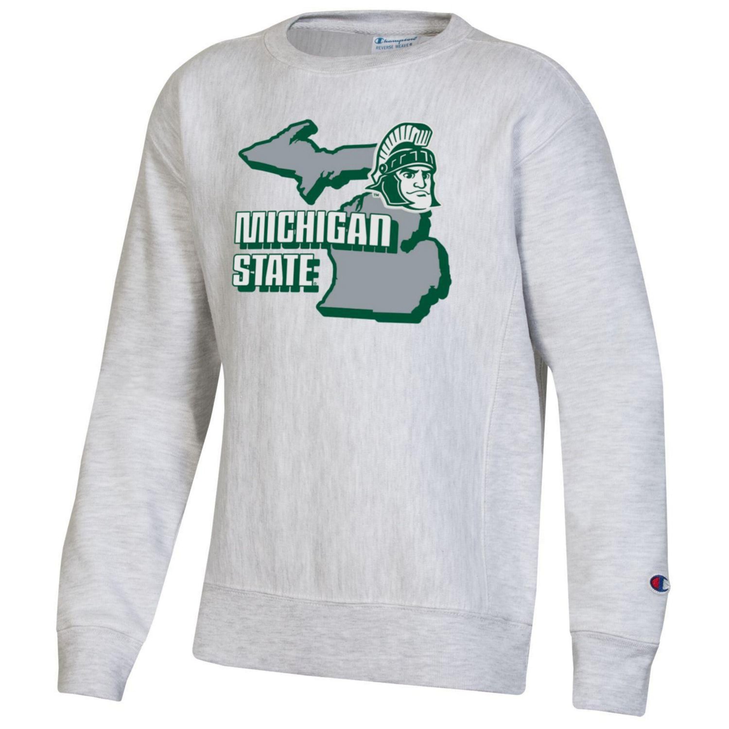Youth Champion Michigan State Spartans Reverse Weave Pullover Sweatshirt