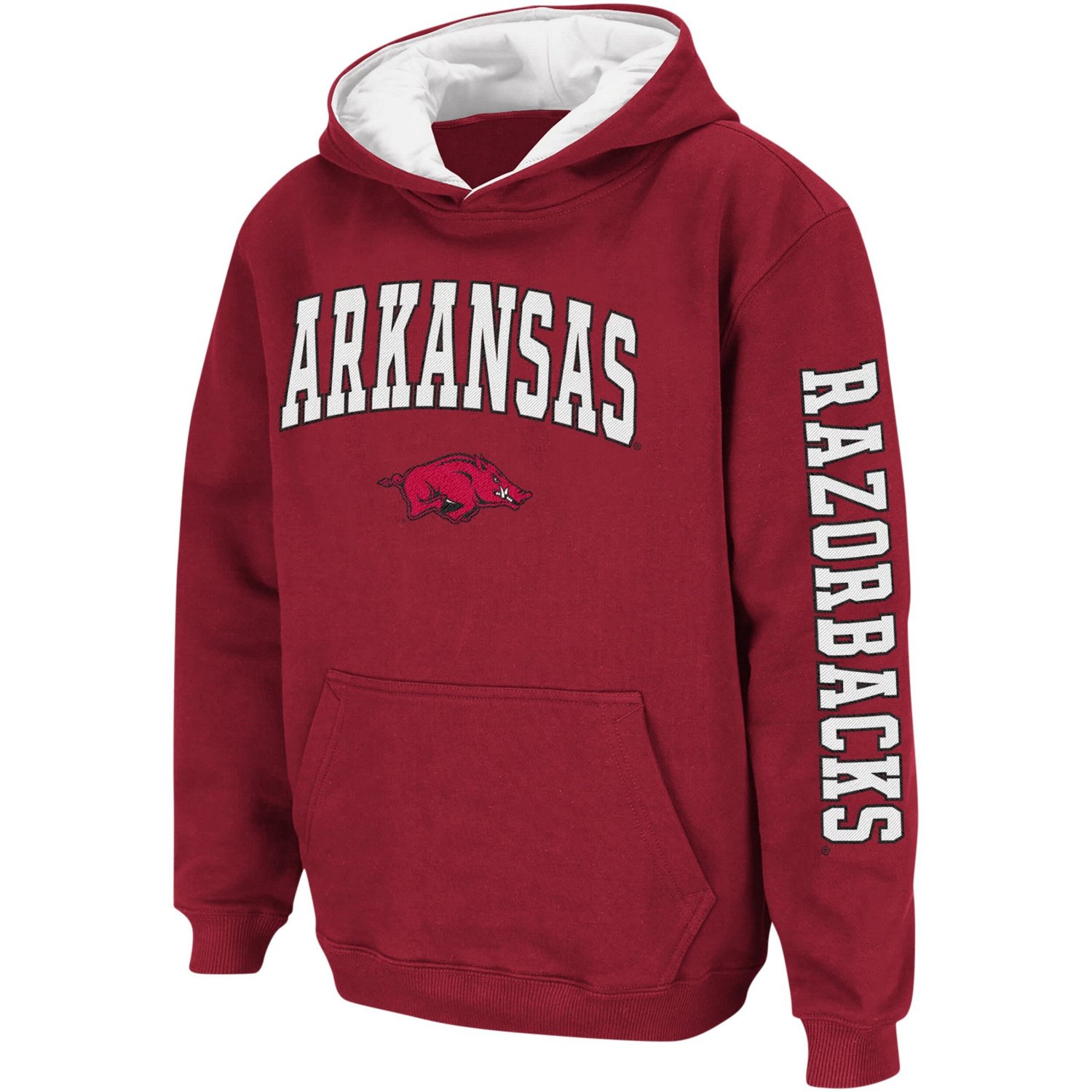 Youth Colosseum Arkansas Razorbacks 2-Hit Pullover Hoodie