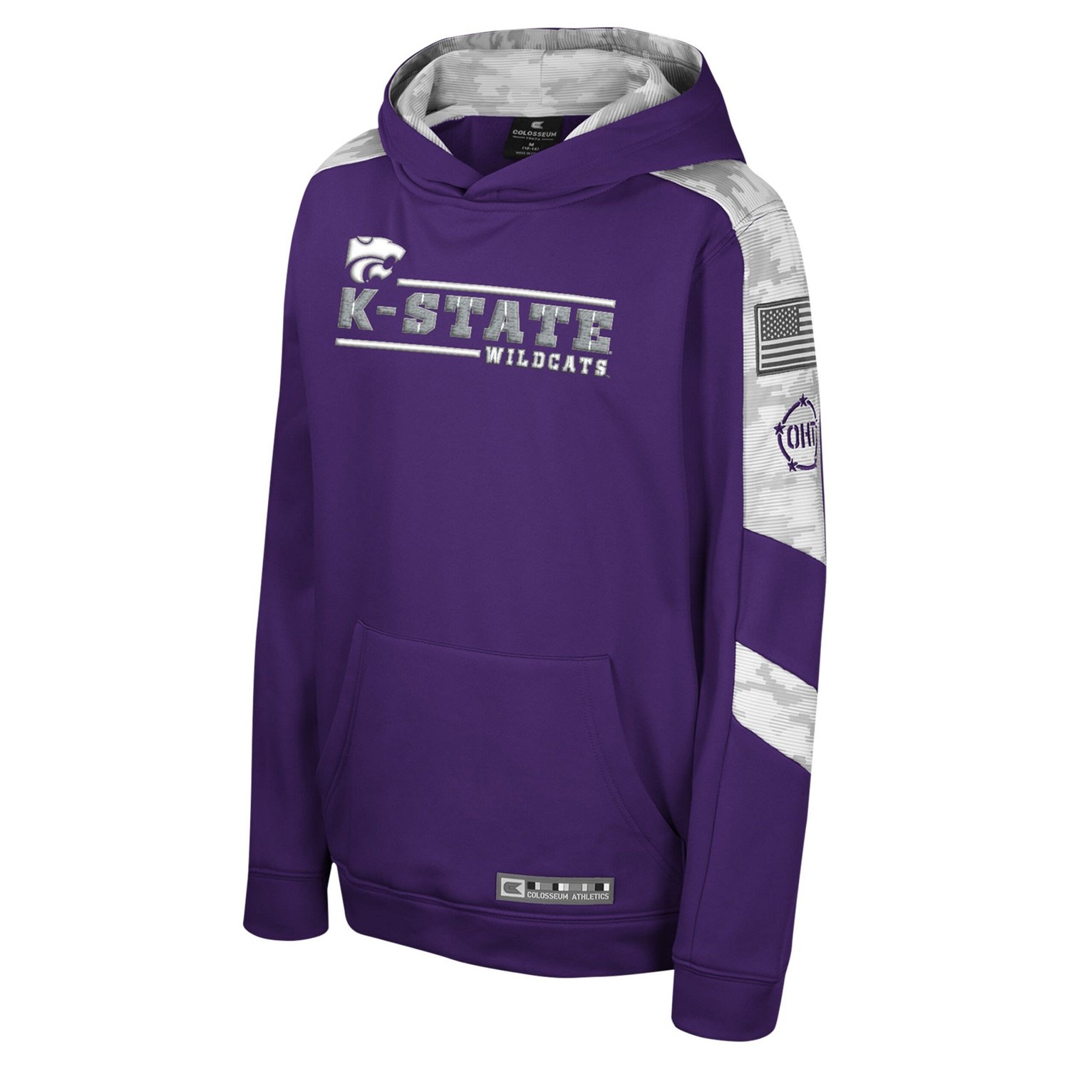 Youth Colosseum Kansas State Wildcats OHT Military Appreciation Cyclone Digital Camo Pullover Hoodie