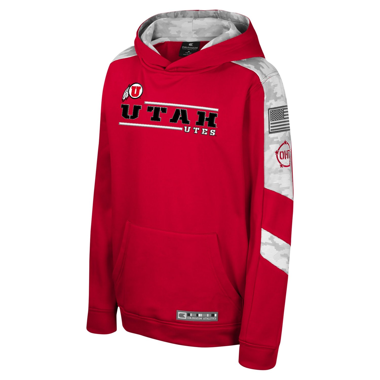 Youth Colosseum Utah Utes OHT Military Appreciation Cyclone Digital Camo Pullover Hoodie                                         - view number 2