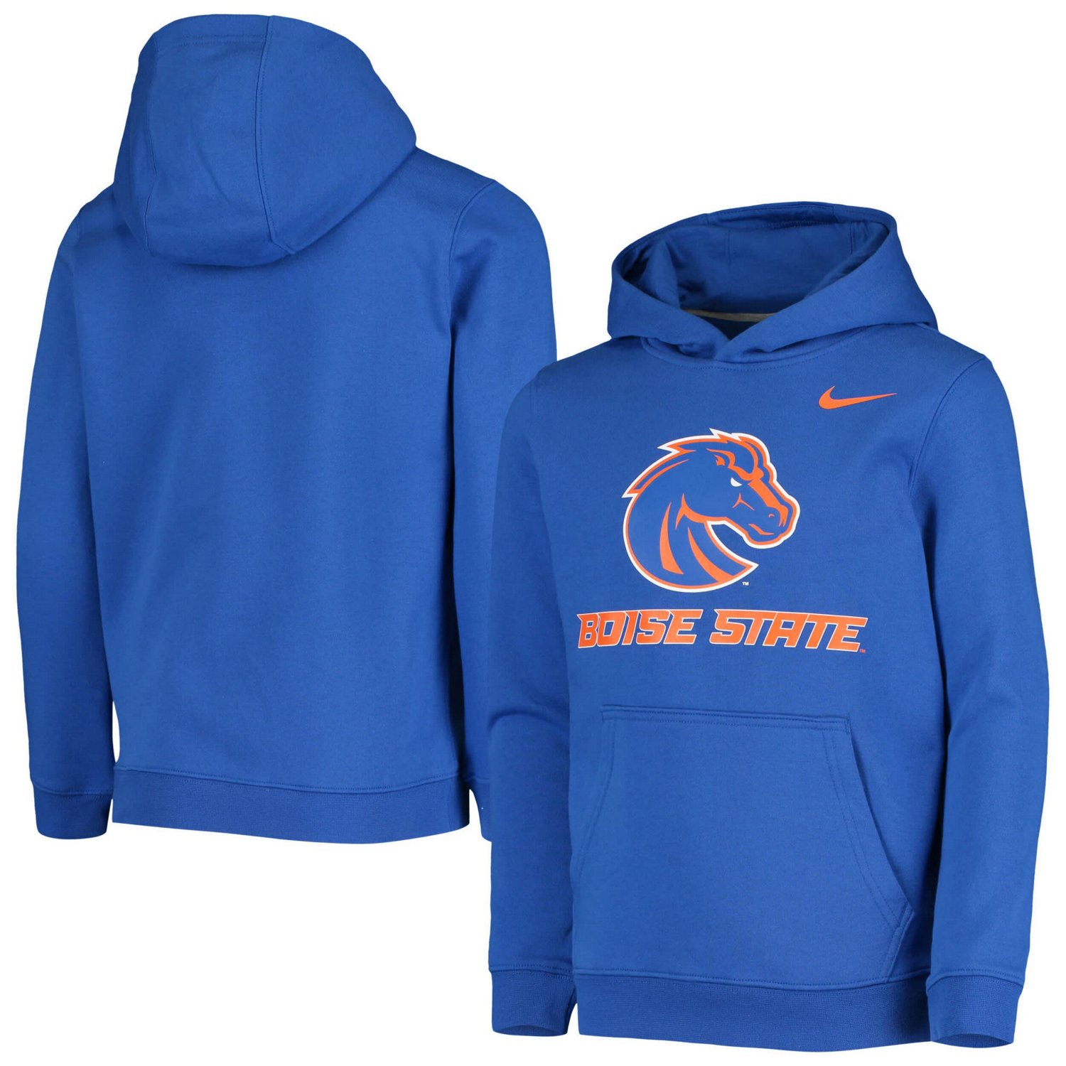 Youth Nike Boise State Broncos Stadium Club Fleece Pullover Hoodie