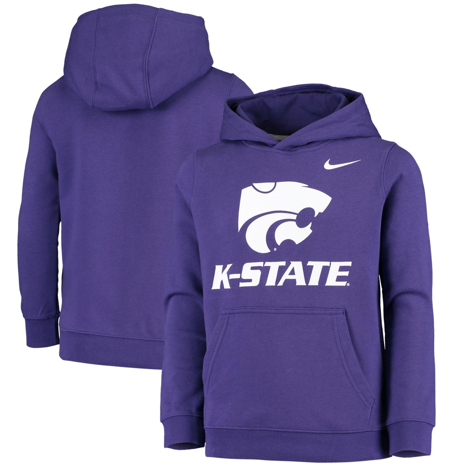 Youth Nike Kansas State Wildcats Stadium Club Fleece Pullover Hoodie - view number 1