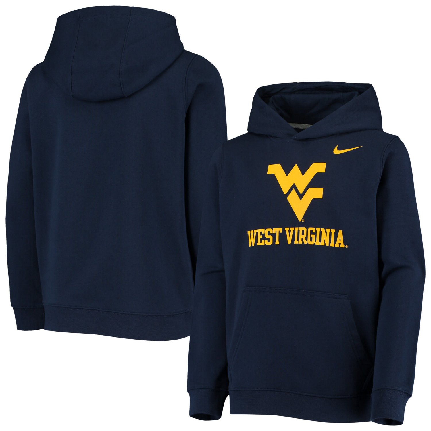 Youth Nike West Virginia Mountaineers Stadium Club Fleece Pullover Hoodie