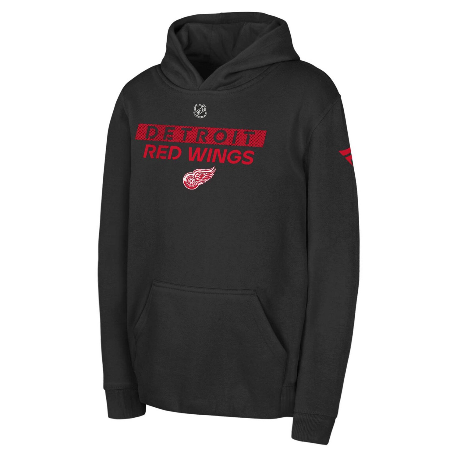 Youth Detroit Wings Authentic Pro Wordmark Fleece Pullover Hoodie                                                                - view number 1