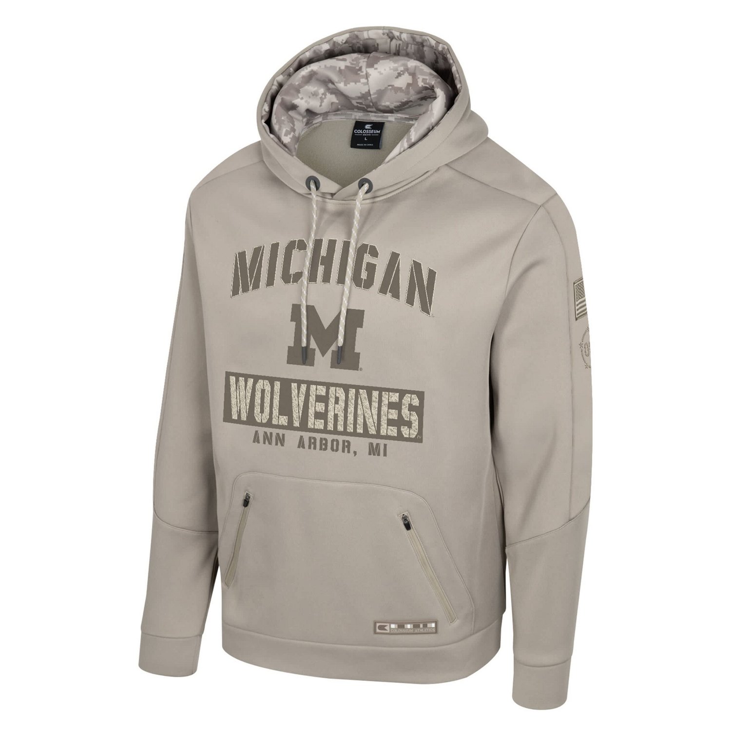 Colosseum Michigan Wolverines Big  Tall Operation Hat Trick Battalion Hoodie Sweatshirt - view number 3