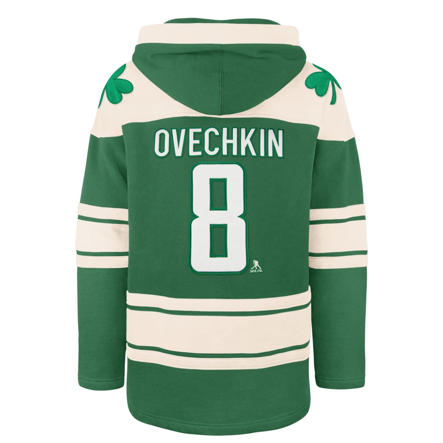 '47 Alexander Ovechkin Kelly Washington Capitals St Patrick's Day Player Name  Number Lacer Pullover Hoodie - view number 3