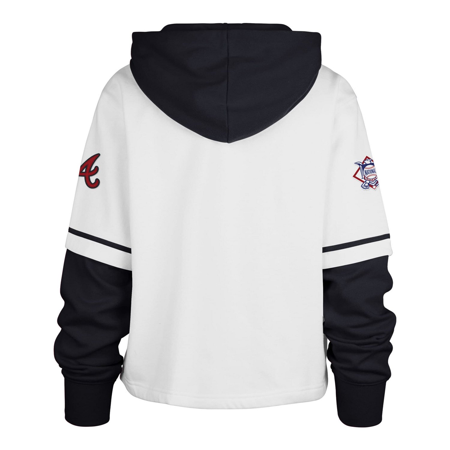 '47 Atlanta Braves Trifecta Shortstop Cropped Pullover Hoodie - view number 3