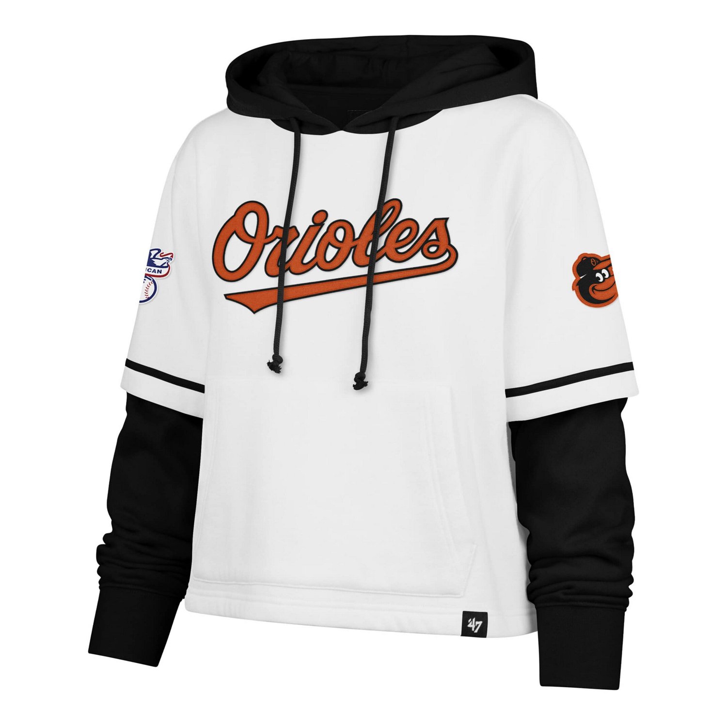 '47 Baltimore Orioles Trifecta Shortstop Cropped Pullover Hoodie - view number 2