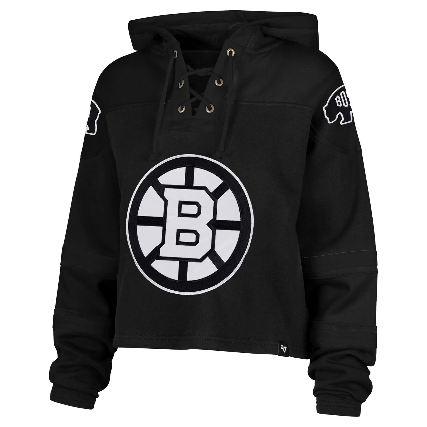 '47 Boston Bruins Cropped Lacer Hoodie - view number 2