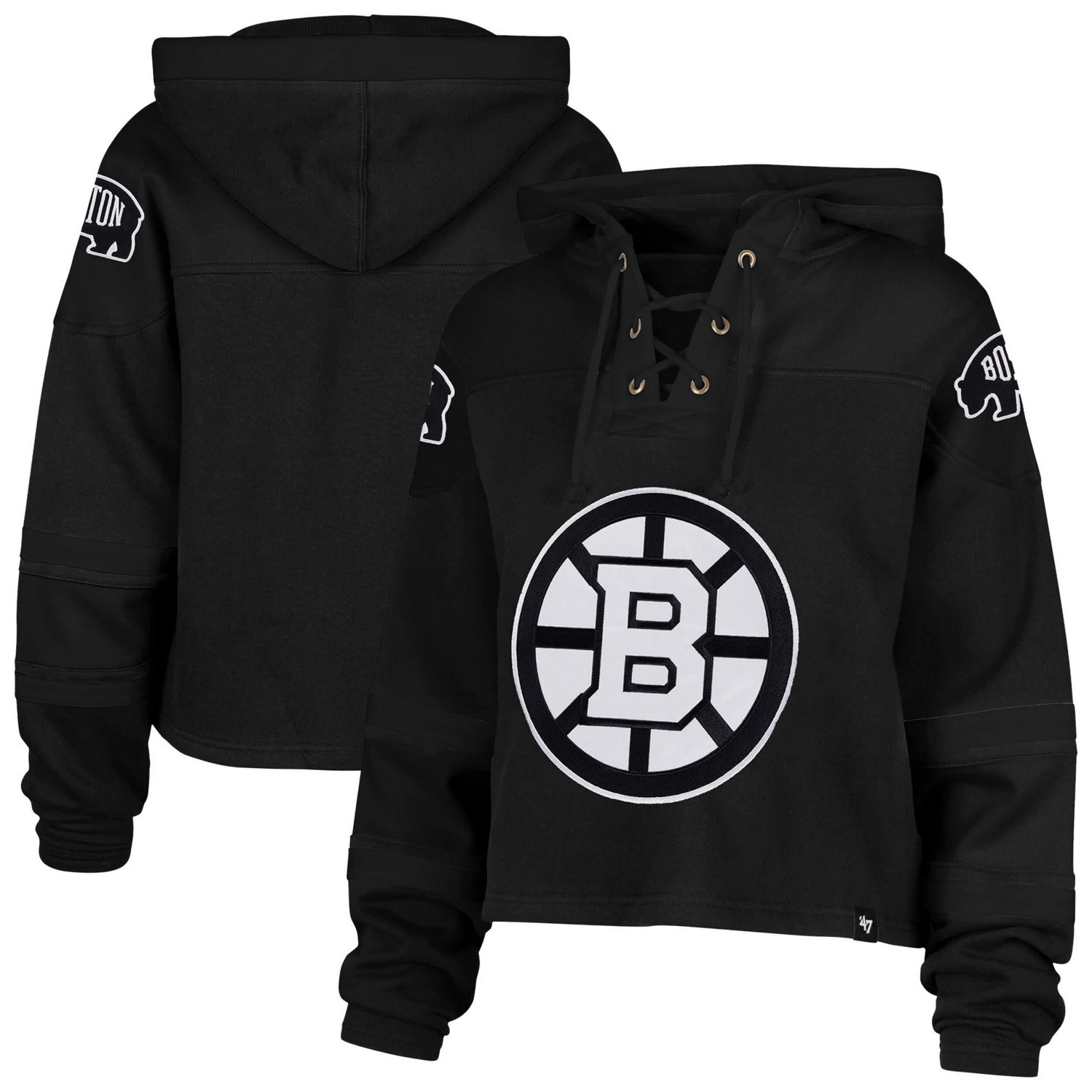 '47 Boston Bruins Cropped Lacer Hoodie