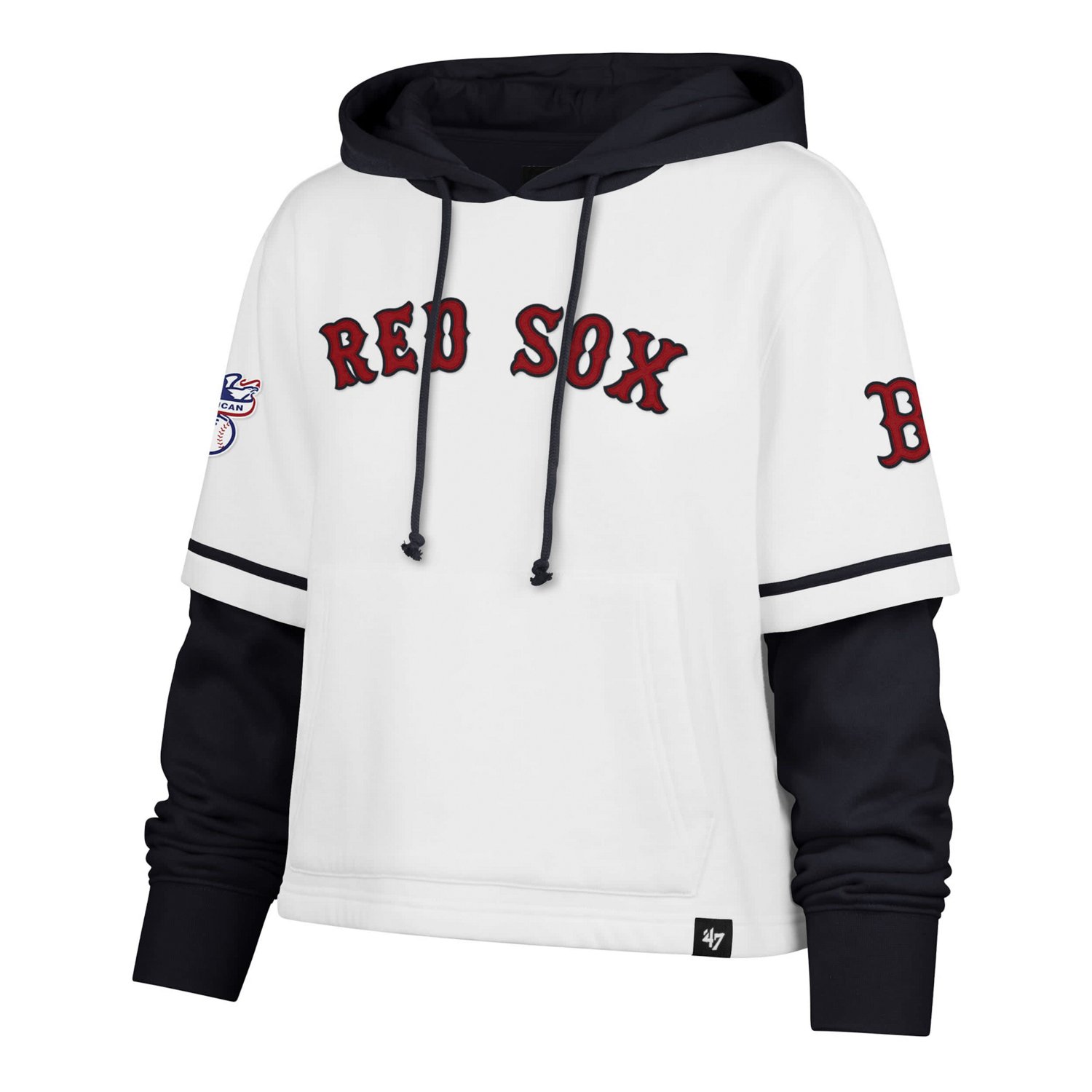 '47 Boston Red Sox Trifecta Shortstop Cropped Pullover Hoodie - view number 2