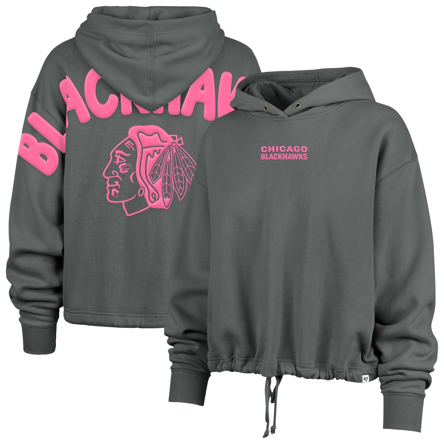 '47 Chicago Blackhawks Bright Side Venice Cropped Pullover Hoodie
