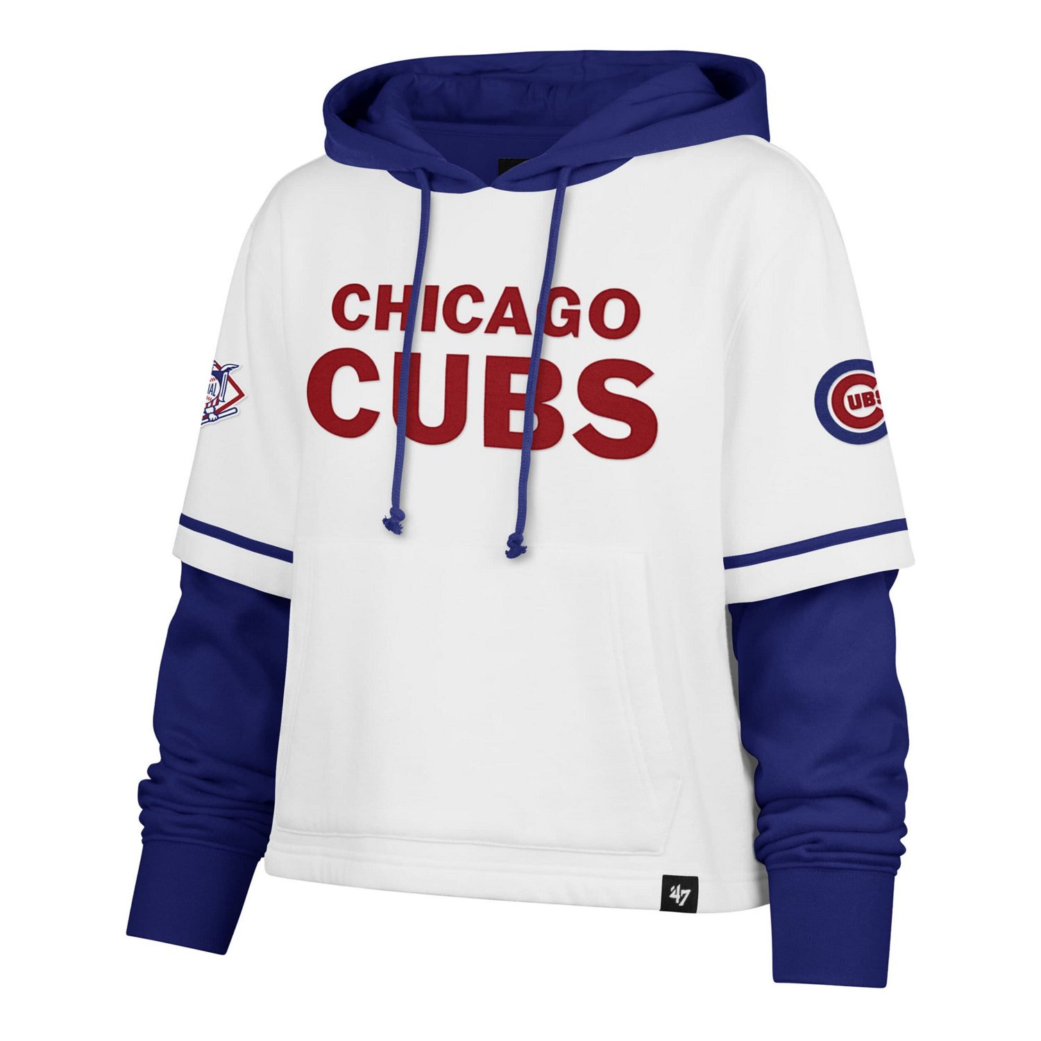 '47 Chicago Cubs Trifecta Shortstop Cropped Pullover Hoodie - view number 2