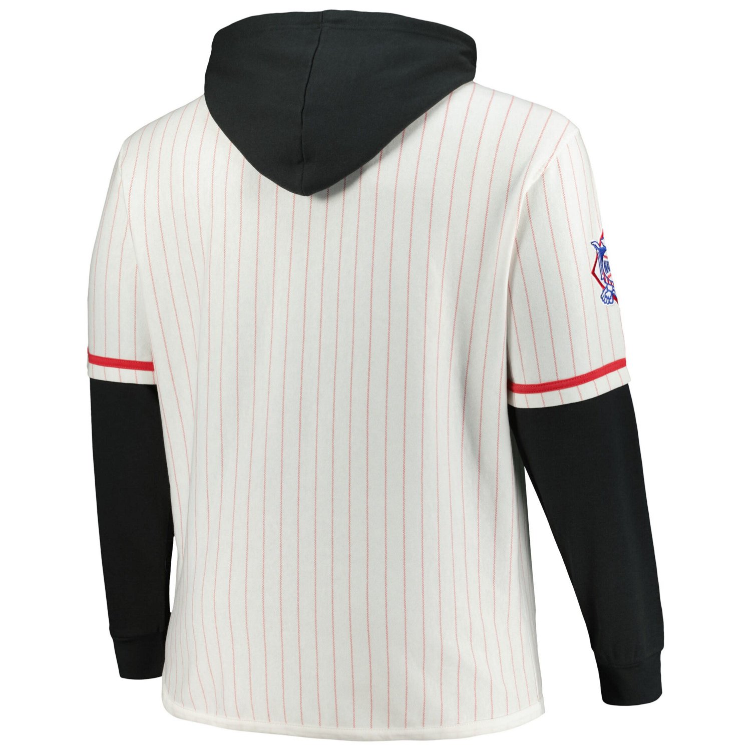 '47 Cincinnati Reds Big  Tall Pinstripe Double Header Collection Pullover Hoodie