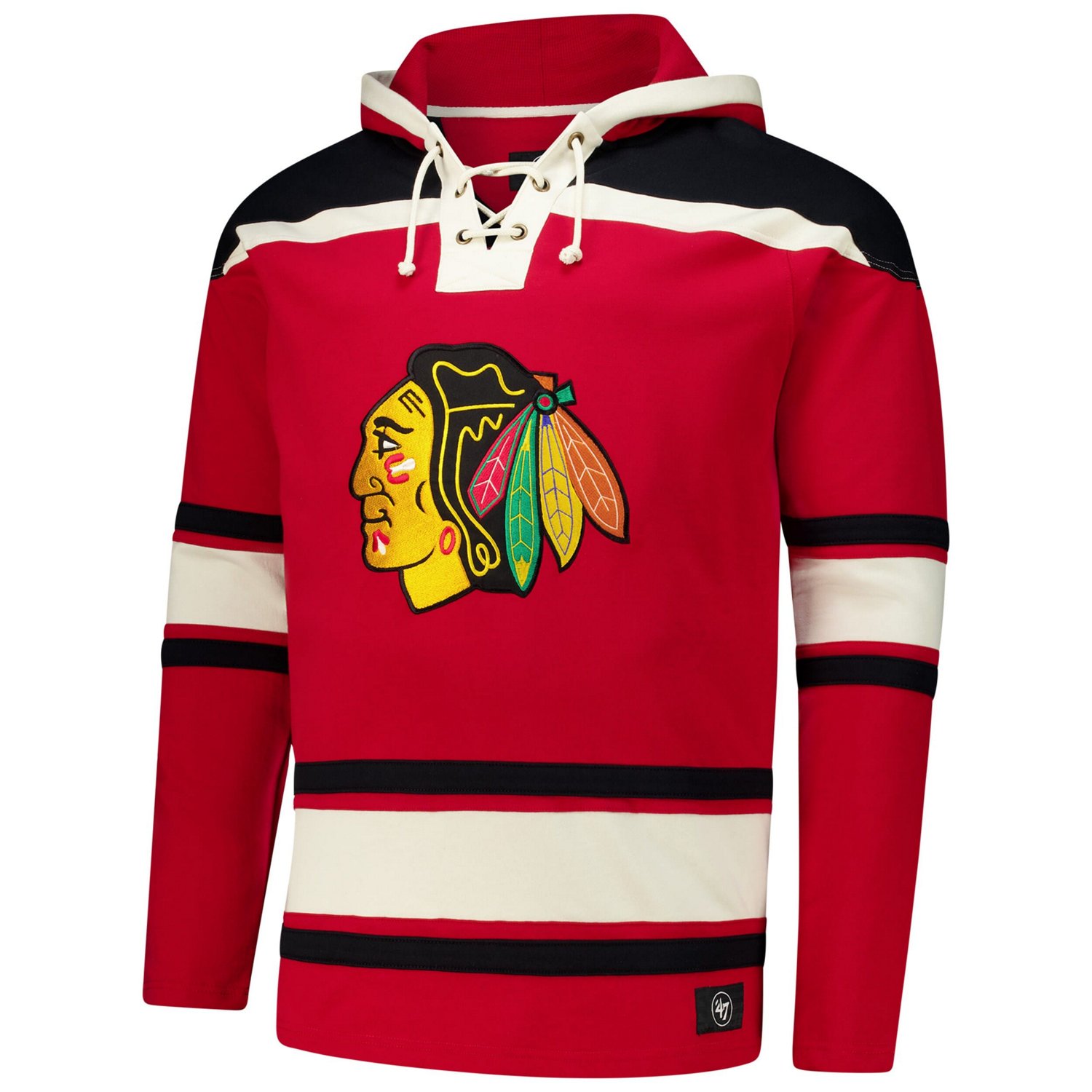 '47 Connor Bedard Chicago Blackhawks Big  Tall Lace-up Pullover Hoodie                                                           - view number 2