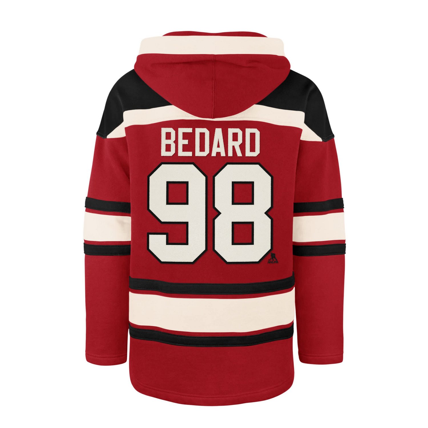 '47 Connor Bedard Chicago Blackhawks Player Name  Number Lacer Pullover Hoodie                                                   - view number 3