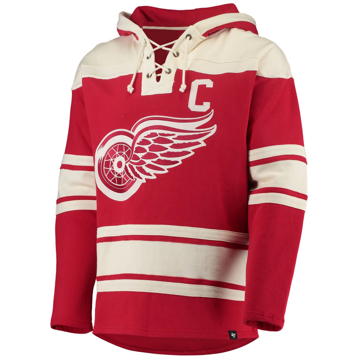 '47 Gordie Howe Detroit Wings Retired Player Name  Number Lacer Pullover Hoodie