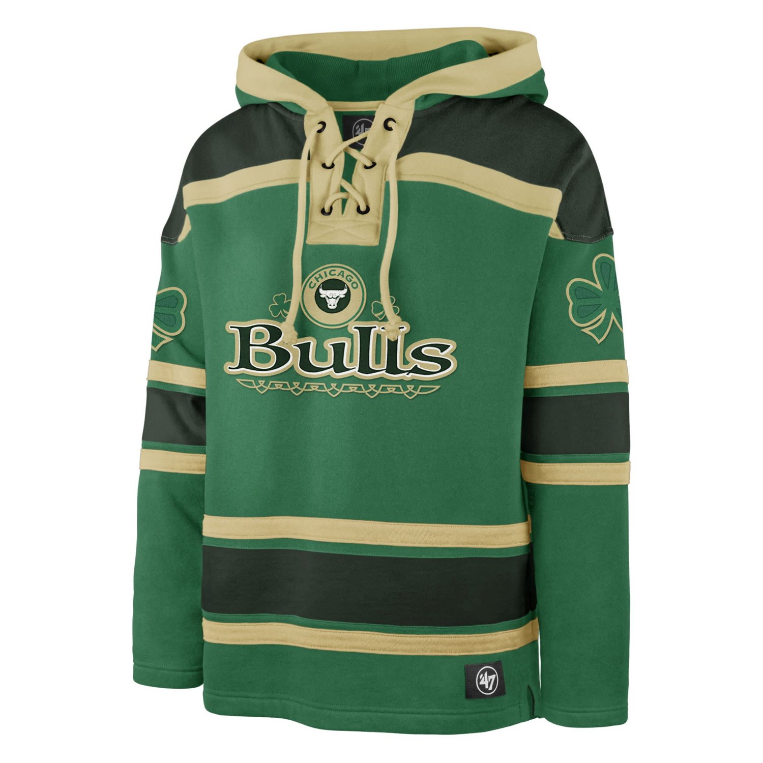 '47 Kelly Chicago Bulls McLucky Superior Lace-Up Pullover Hoodie - view number 2
