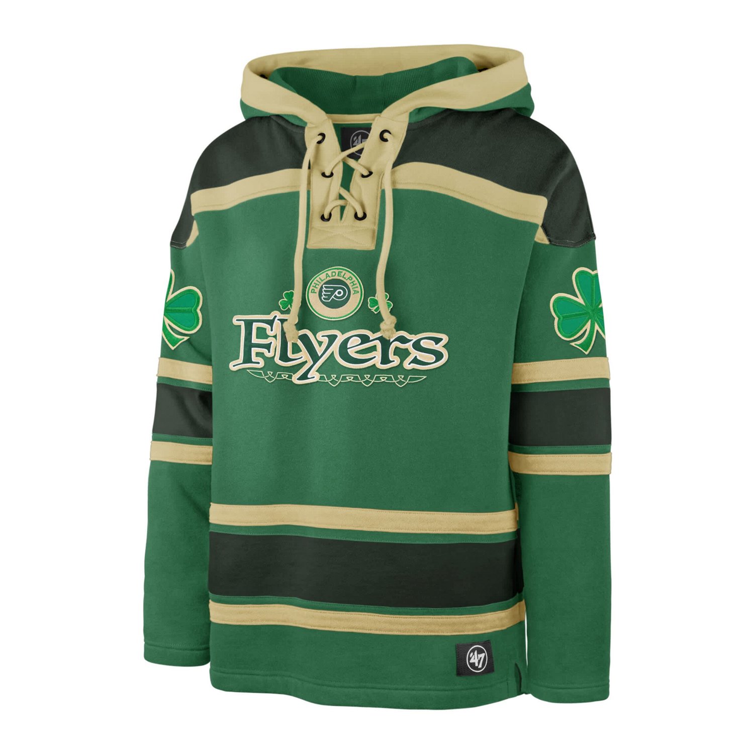 '47 Kelly Philadelphia Flyers St Patrick's Day McLucky Superior Lacer Pullover Hoodie - view number 2