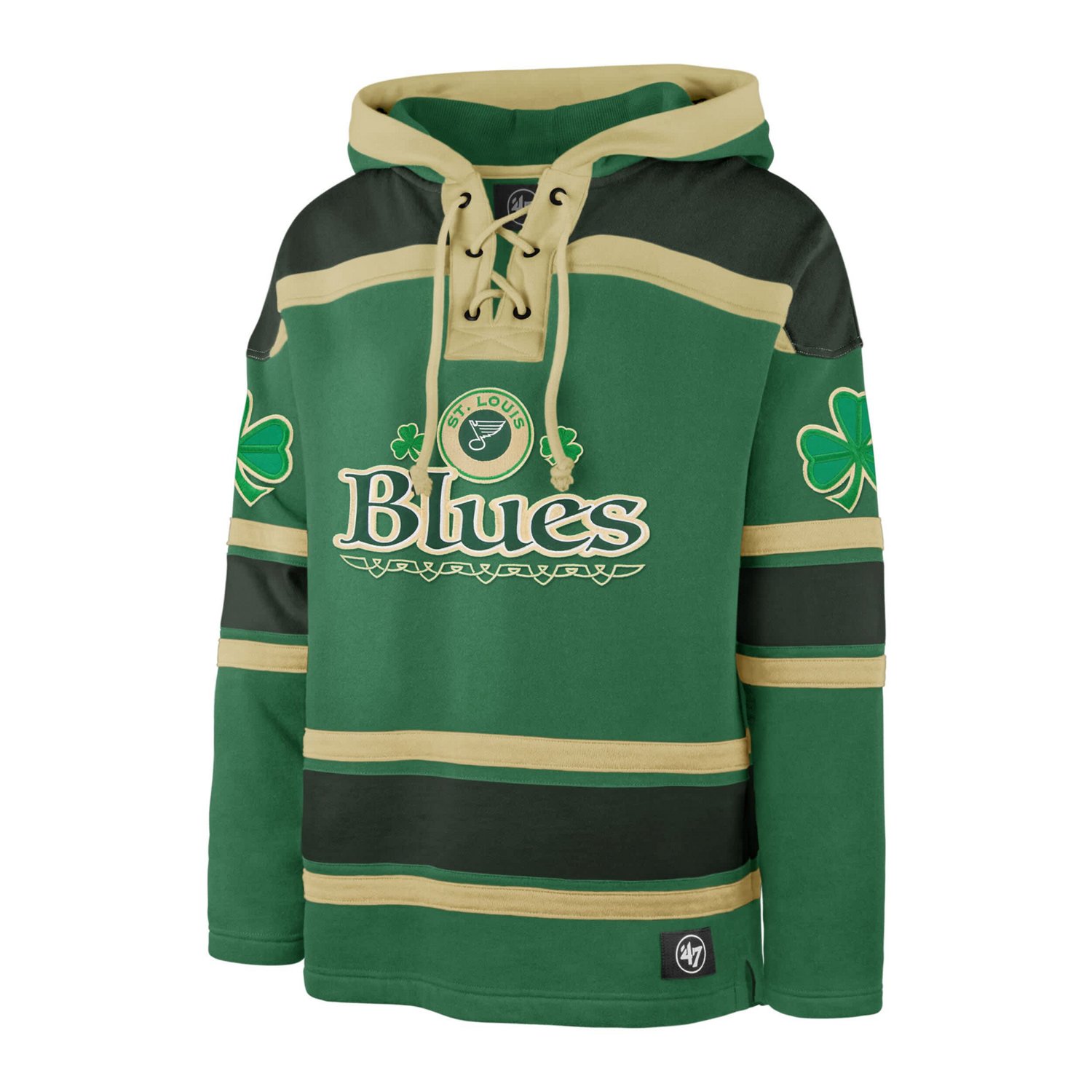 '47 Kelly St Louis Blues St Patrick's Day McLucky Superior Lacer Pullover Hoodie - view number 2