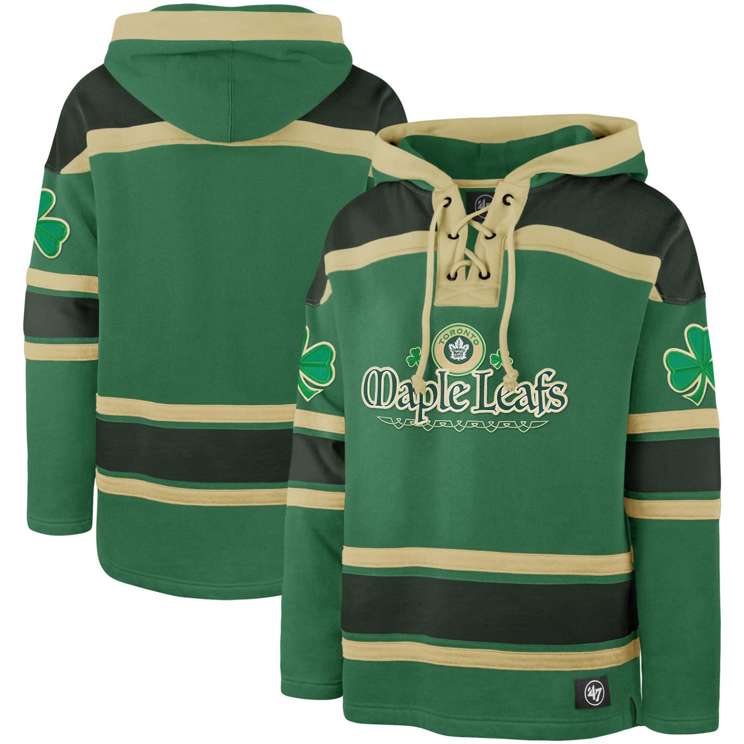 '47 Kelly Toronto Maple Leafs St Patrick's Day McLucky Superior Lacer Pullover Hoodie - view number 1